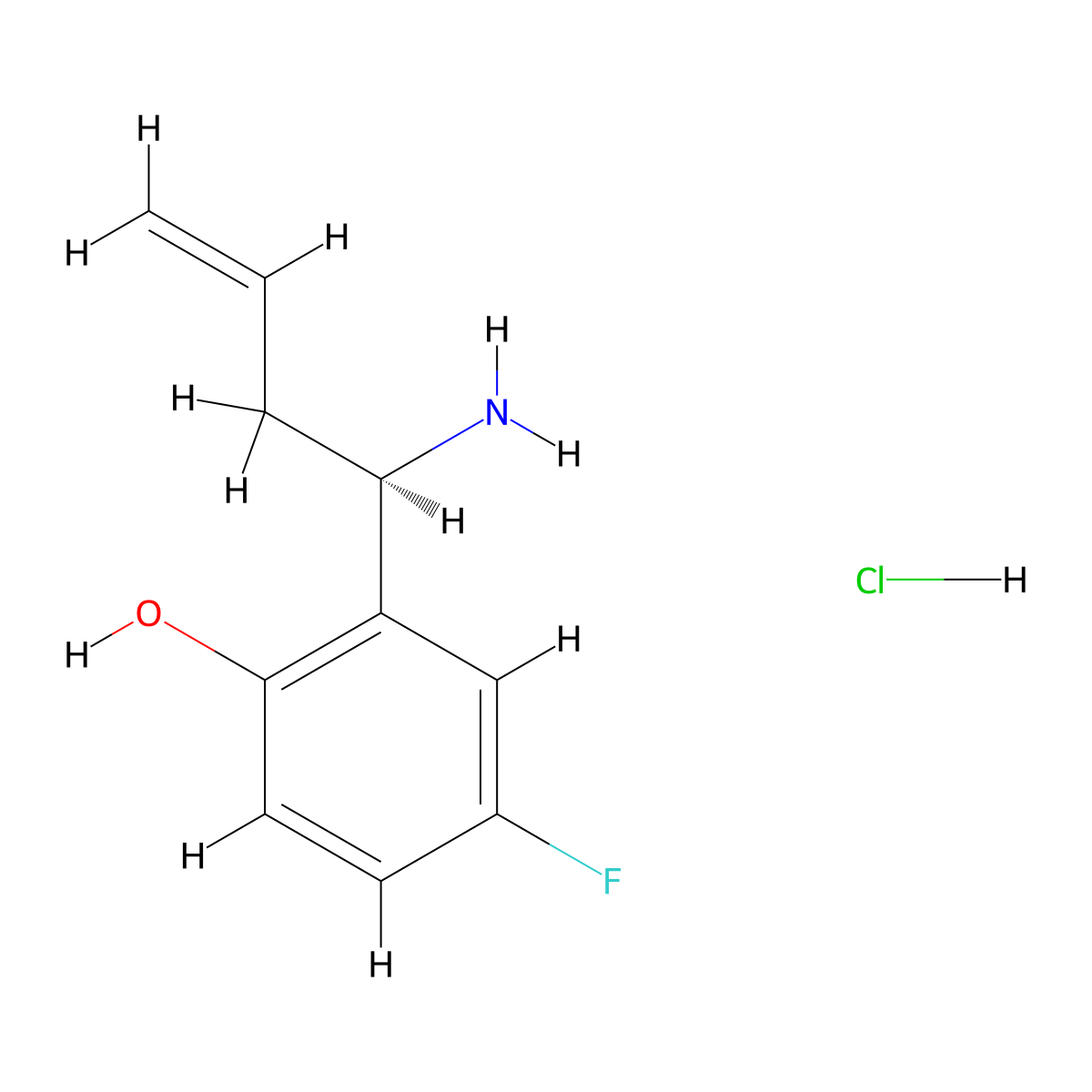 (R)-2-(1-Aminobut-3-EN-1-YL)-4-fluorophenol hydrochloride molecular structure, CAS 2708343-51-3