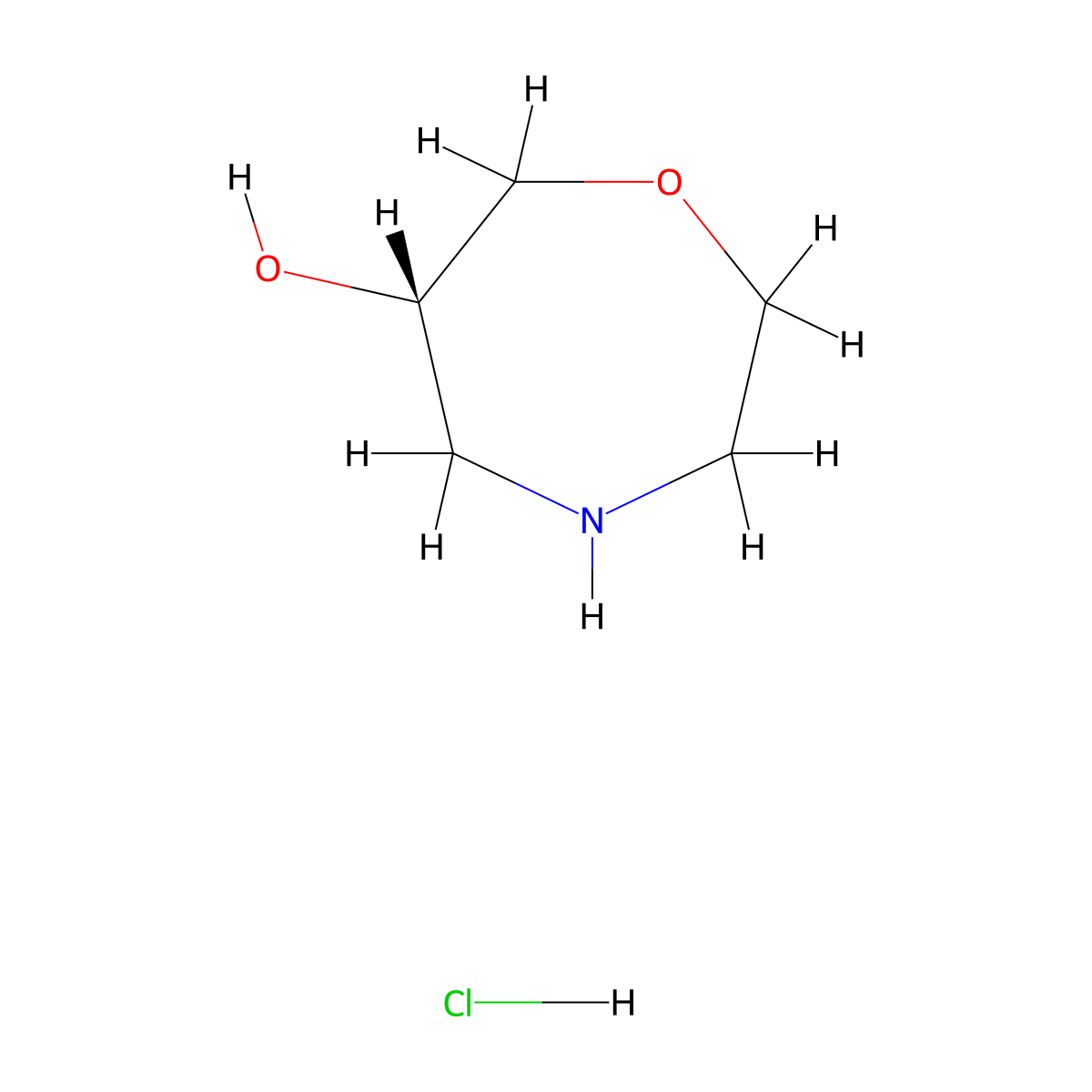 (S)-1,4-Oxazepan-6-ol hydrochloride molecular structure, CAS 2708343-61-5