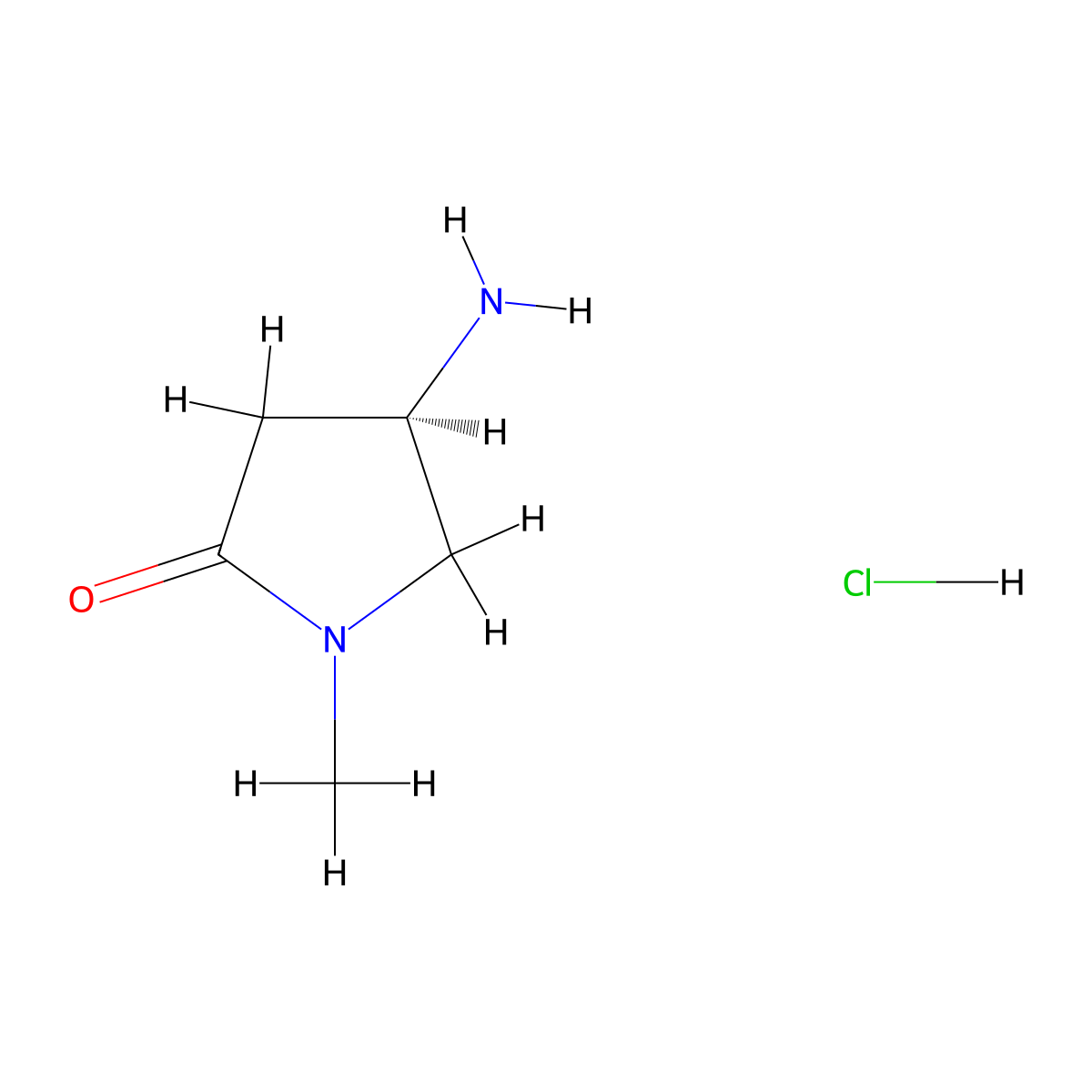 (R)-4-Amino-1-methylpyrrolidin-2-one hydrochloride molecular structure, CAS 2708343-88-6