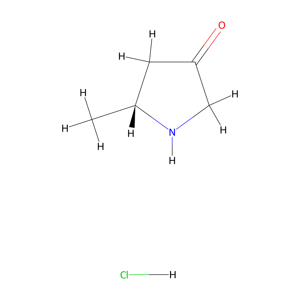 (R)-5-Methylpyrrolidin-3-one hydrochloride molecular structure, CAS 2708343-91-1