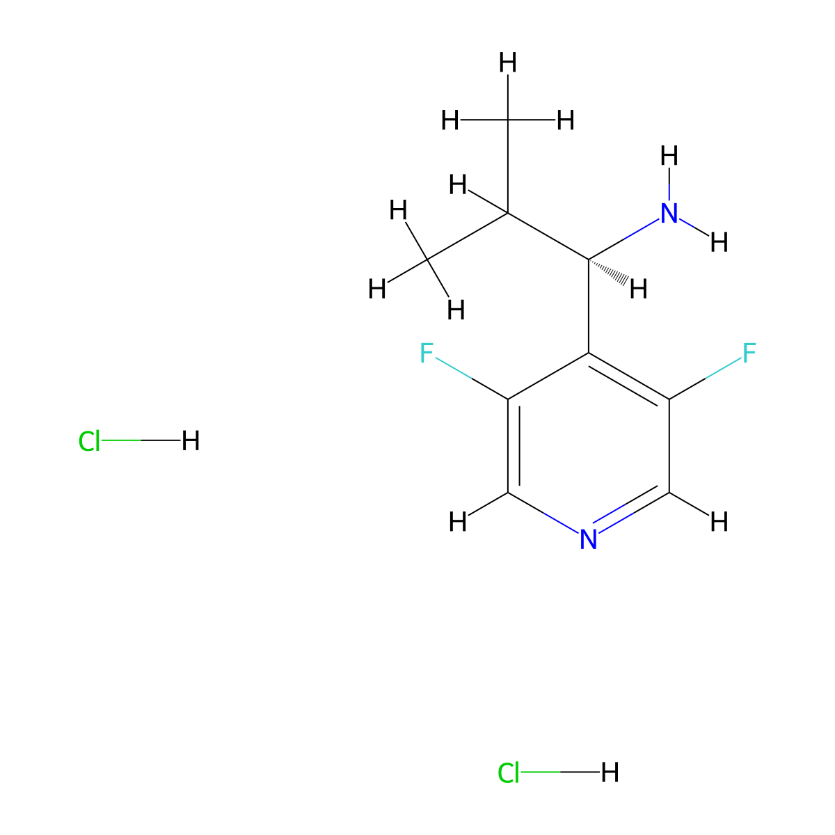 (R)-1-(3,5-difluoropyridin-4-yl)-2-methylpropan-1-amine dihydrochloride molecular structure, CAS 2708343-95-5