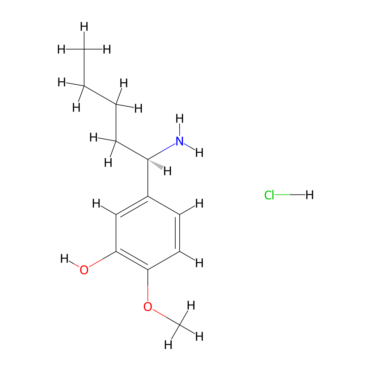 (R)-5-(1-Aminopentyl)-2-methoxyphenol hydrochloride molecular structure, CAS 2708344-26-5