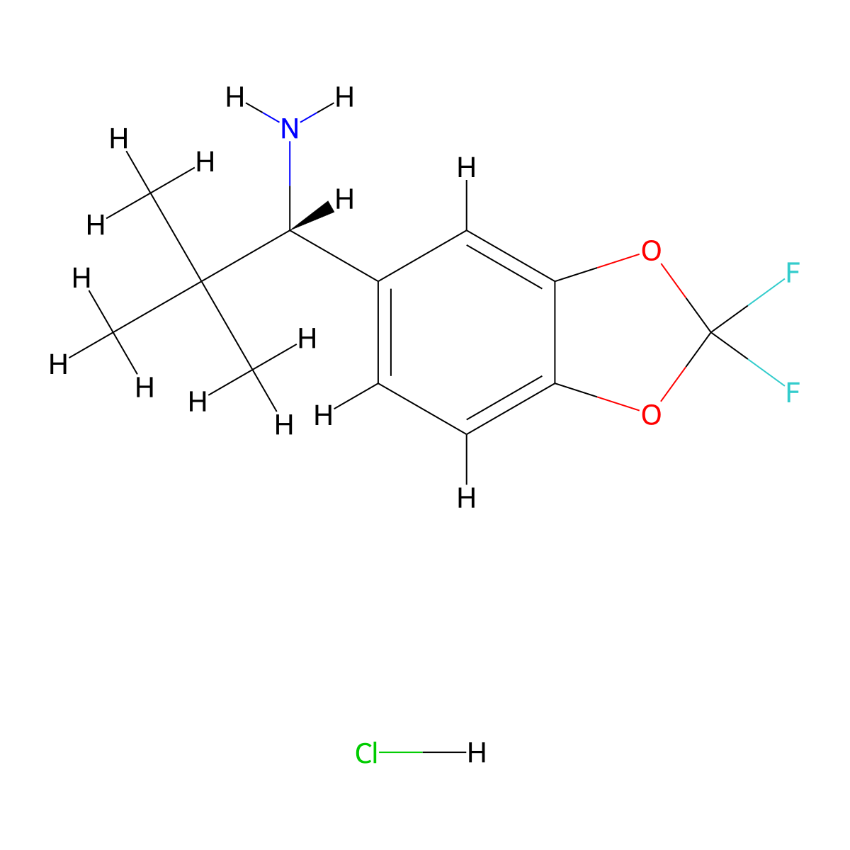 (S)-1-(2,2-Difluorobenzo[D][1,3]dioxol-5-YL)-2,2-dimethylpropan-1-amine hydrochloride molecular structure, CAS 2708344-37-8