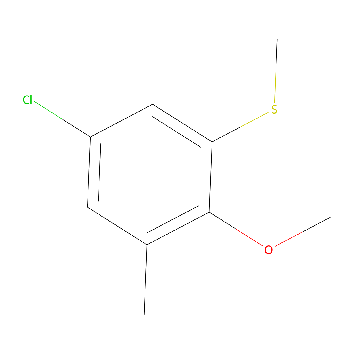 (5-Chloro-2-methoxy-3-methylphenyl)(methyl)sulfane molecular structure, CAS 2708345-49-5