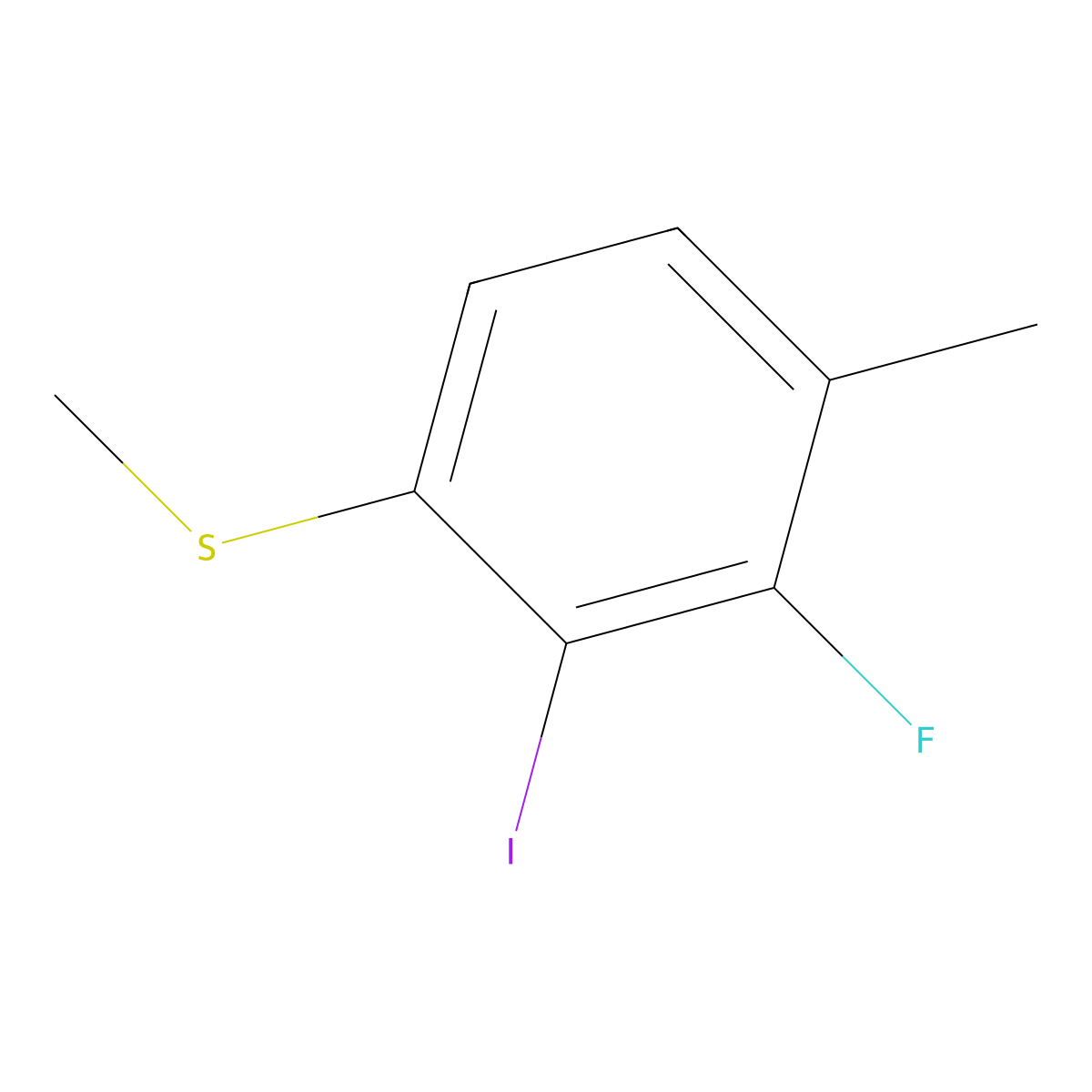 (3-Fluoro-2-iodo-4-methylphenyl)(methyl)sulfane molecular structure, CAS 2708363-42-0