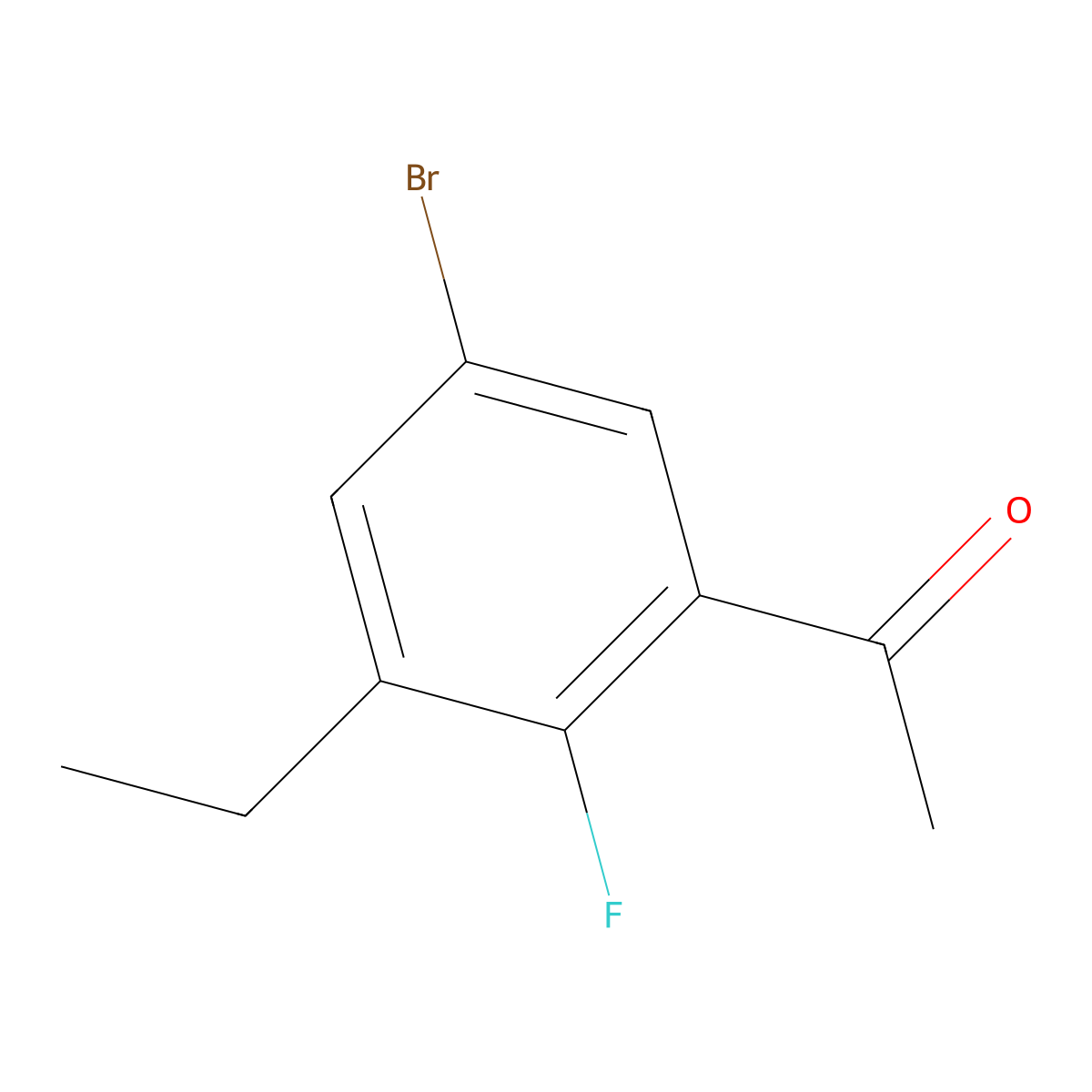 1-(5-Bromo-3-ethyl-2-fluorophenyl)ethanone molecular structure, CAS 2708390-41-2