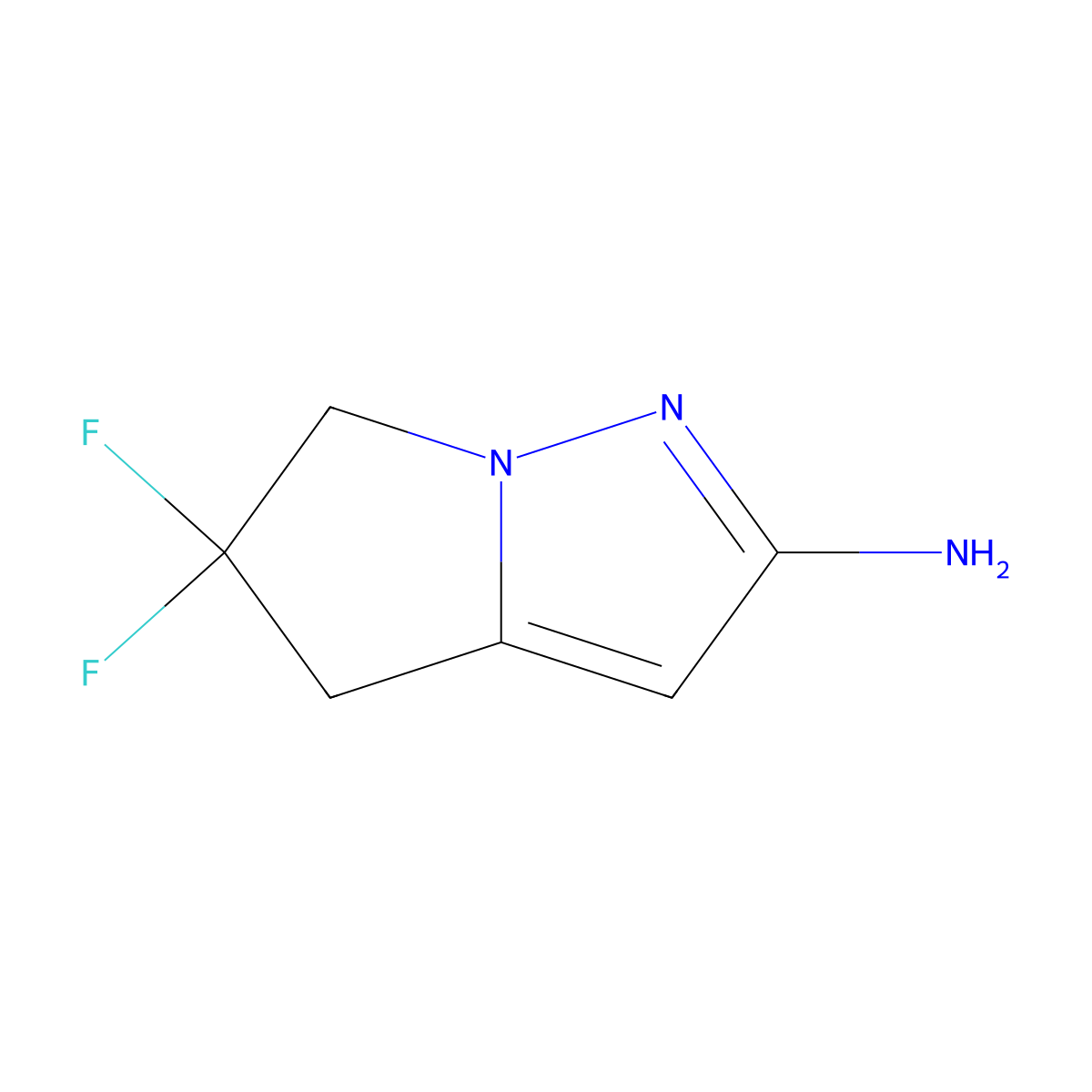 5,5-Difluoro-4,6-dihydropyrrolo[1,2-b]pyrazol-2-amine molecular structure, CAS 2708392-91-8