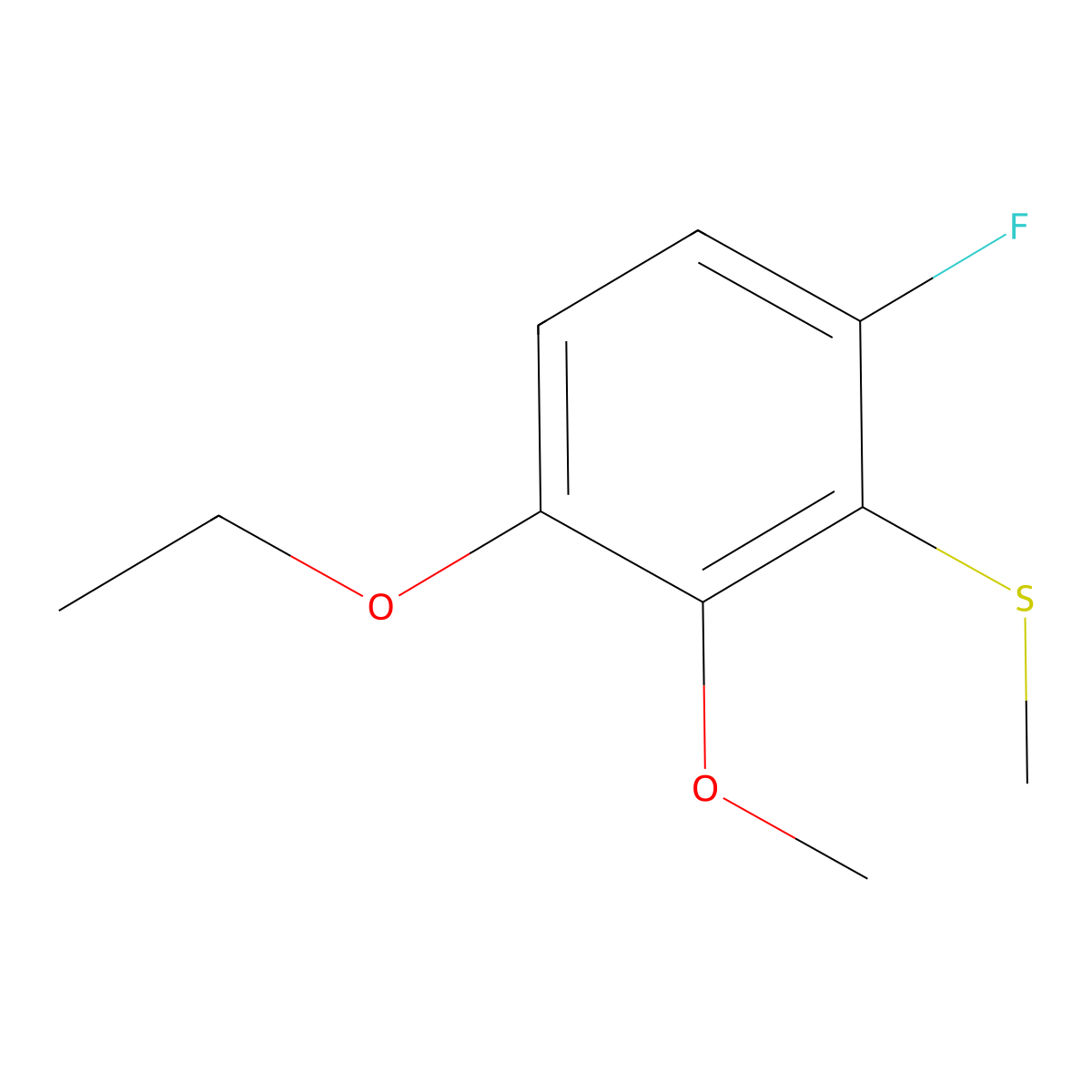 (3-Ethoxy-6-fluoro-2-methoxyphenyl)(methyl)sulfane molecular structure, CAS 2708411-63-4
