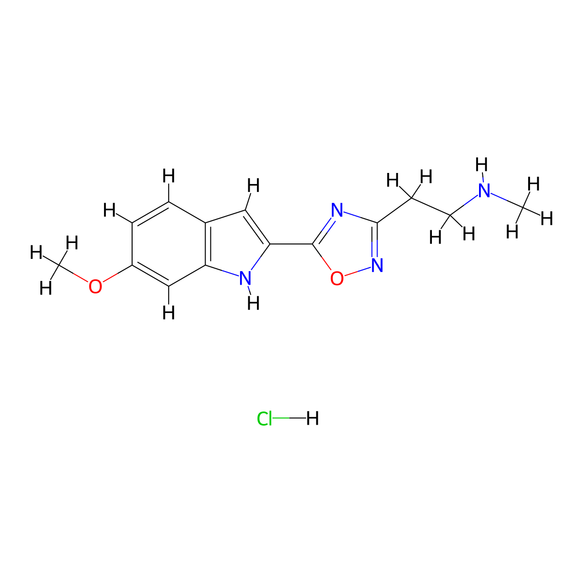 [2-[5-(6-Methoxy-1H-indol-2-YL)-1,2,4-oxadiazol-3-YL]ethyl]methylamine hydrochloride molecular structure, CAS 2708532-25-4