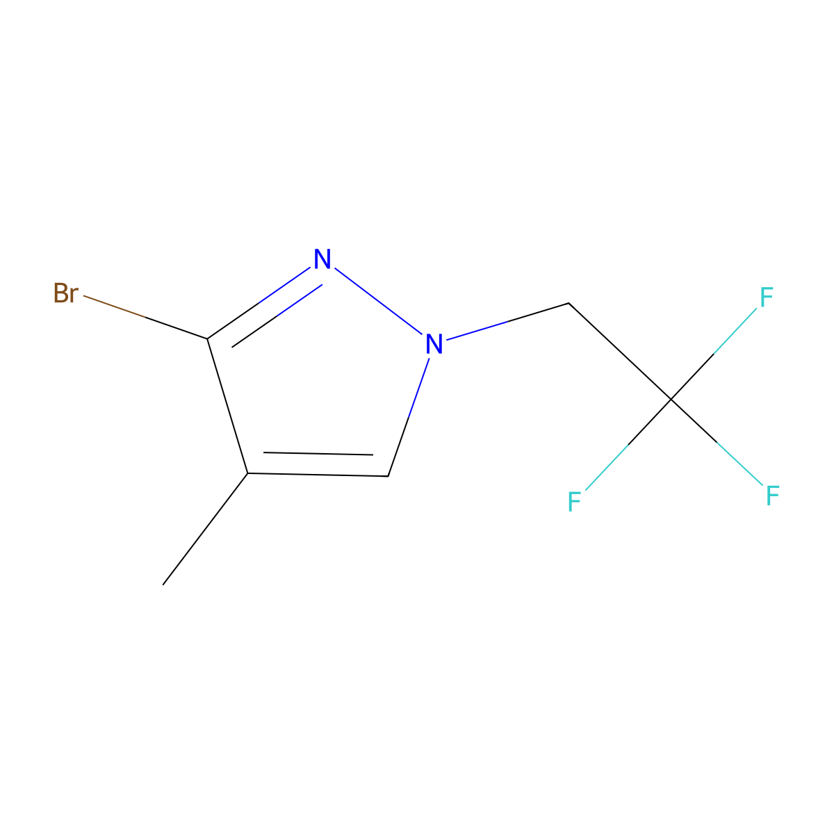 3-Bromo-4-methyl-1-(2,2,2-trifluoroethyl)pyrazole molecular structure, CAS 2708579-05-7