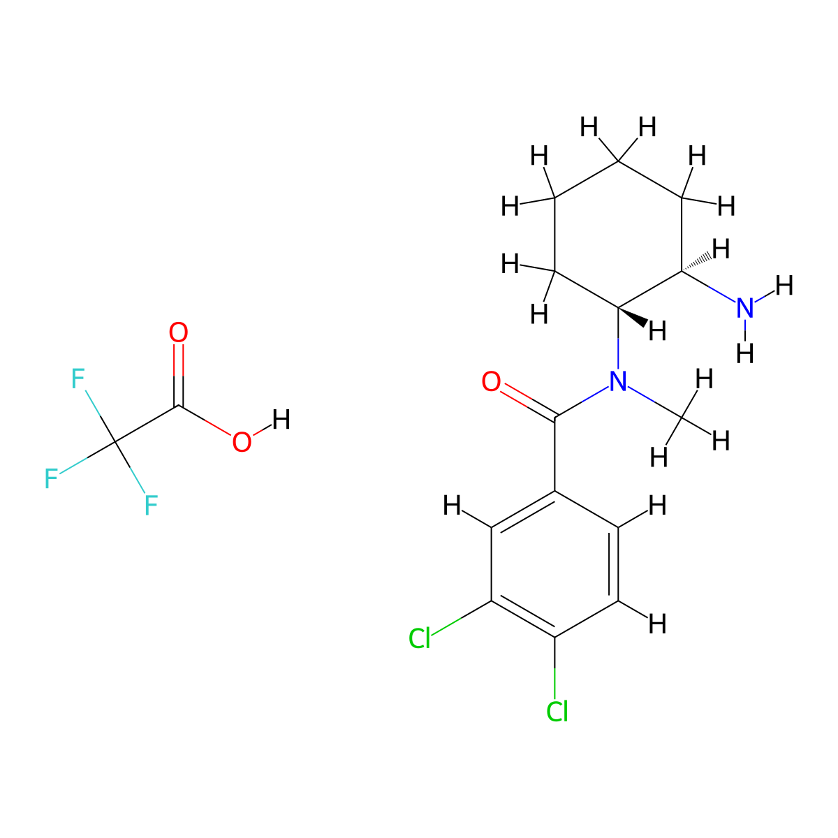 trans-N-2-(aminocyclohexyl)-3,4-dichloro-N-methylbenzamide2,2,2-trifluoroacetate molecular structure, CAS 2708579-41-1