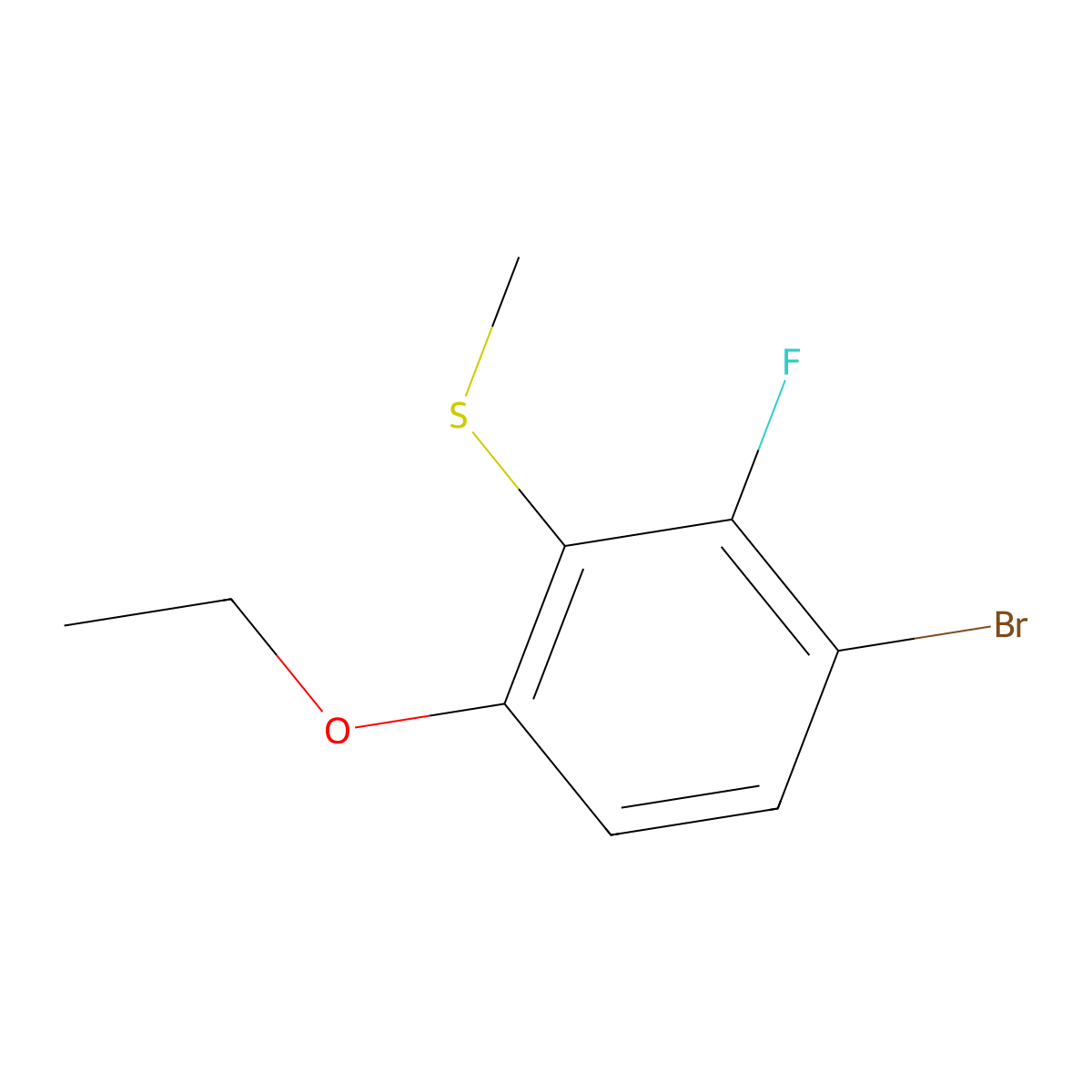(3-Bromo-6-ethoxy-2-fluorophenyl)(methyl)sulfane molecular structure, CAS 2708591-71-1