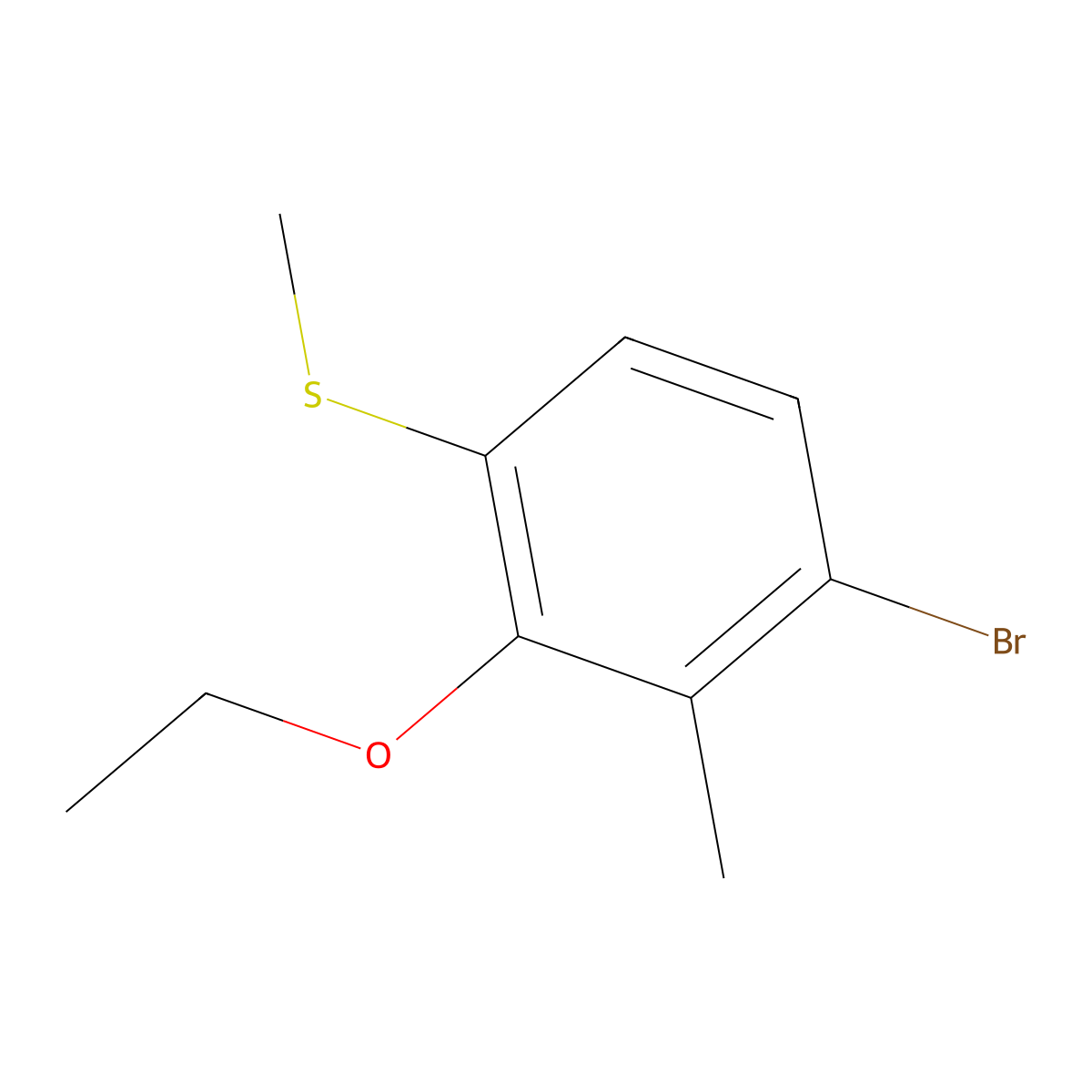 (4-Bromo-2-ethoxy-3-methylphenyl)(methyl)sulfane molecular structure, CAS 2708624-14-8
