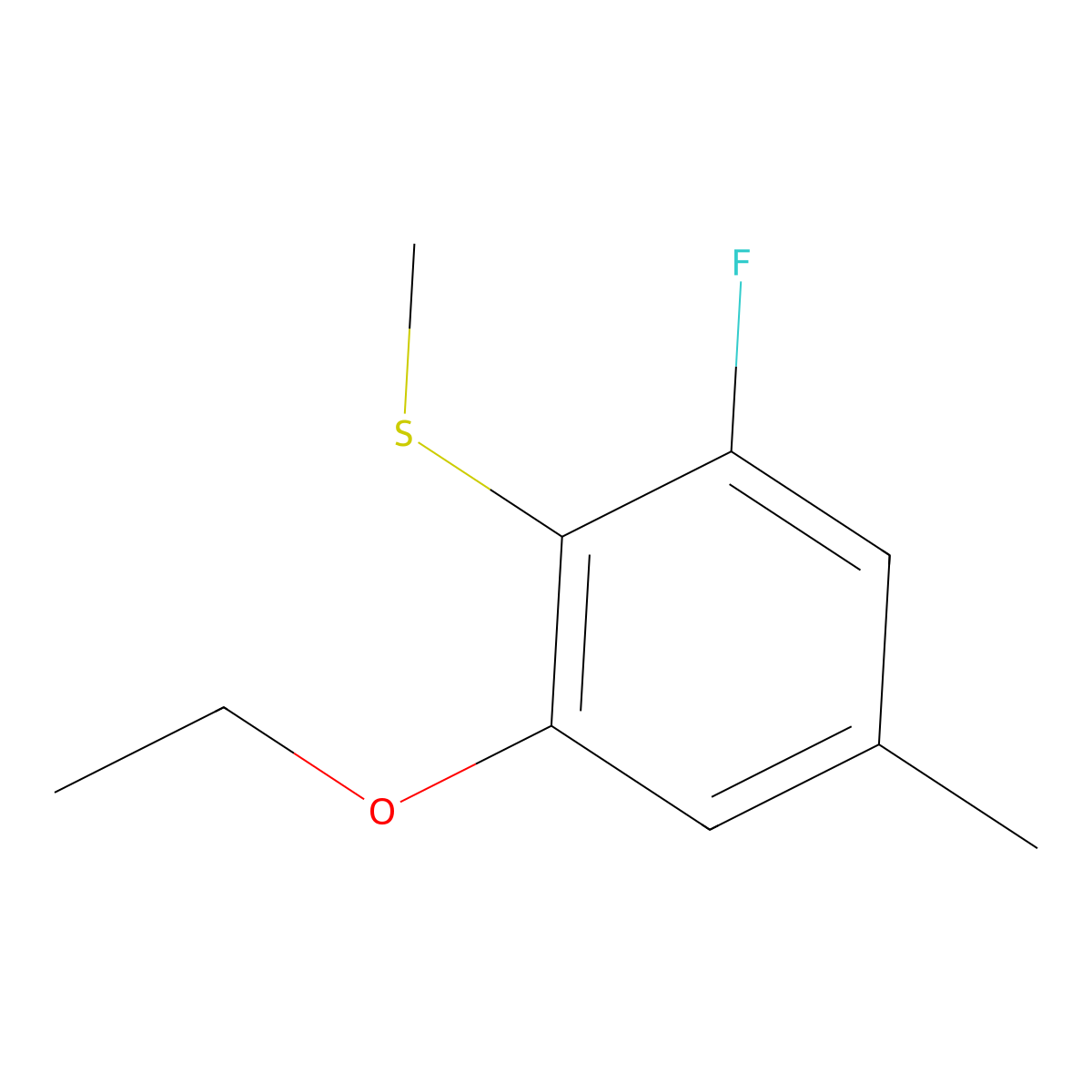 (2-Ethoxy-6-fluoro-4-methylphenyl)(methyl)sulfane molecular structure, CAS 2708648-64-8