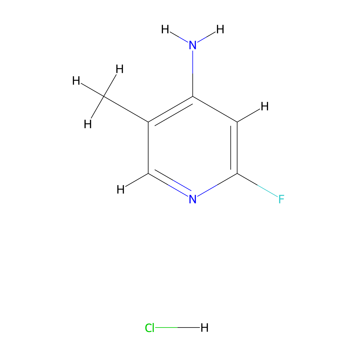 2-Fluoro-5-methylpyridin-4-amine hydrochloride molecular structure, CAS 2708693-74-5