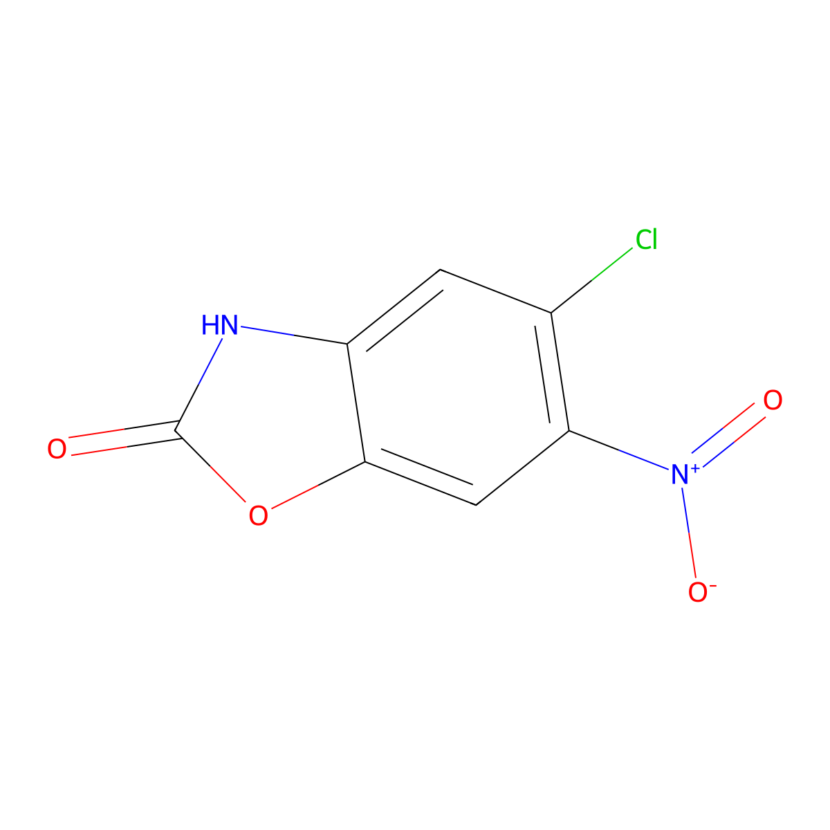 2(3h)-Benzoxazolone, 5-chloro-6-nitro- molecular structure, CAS 27087-06-5