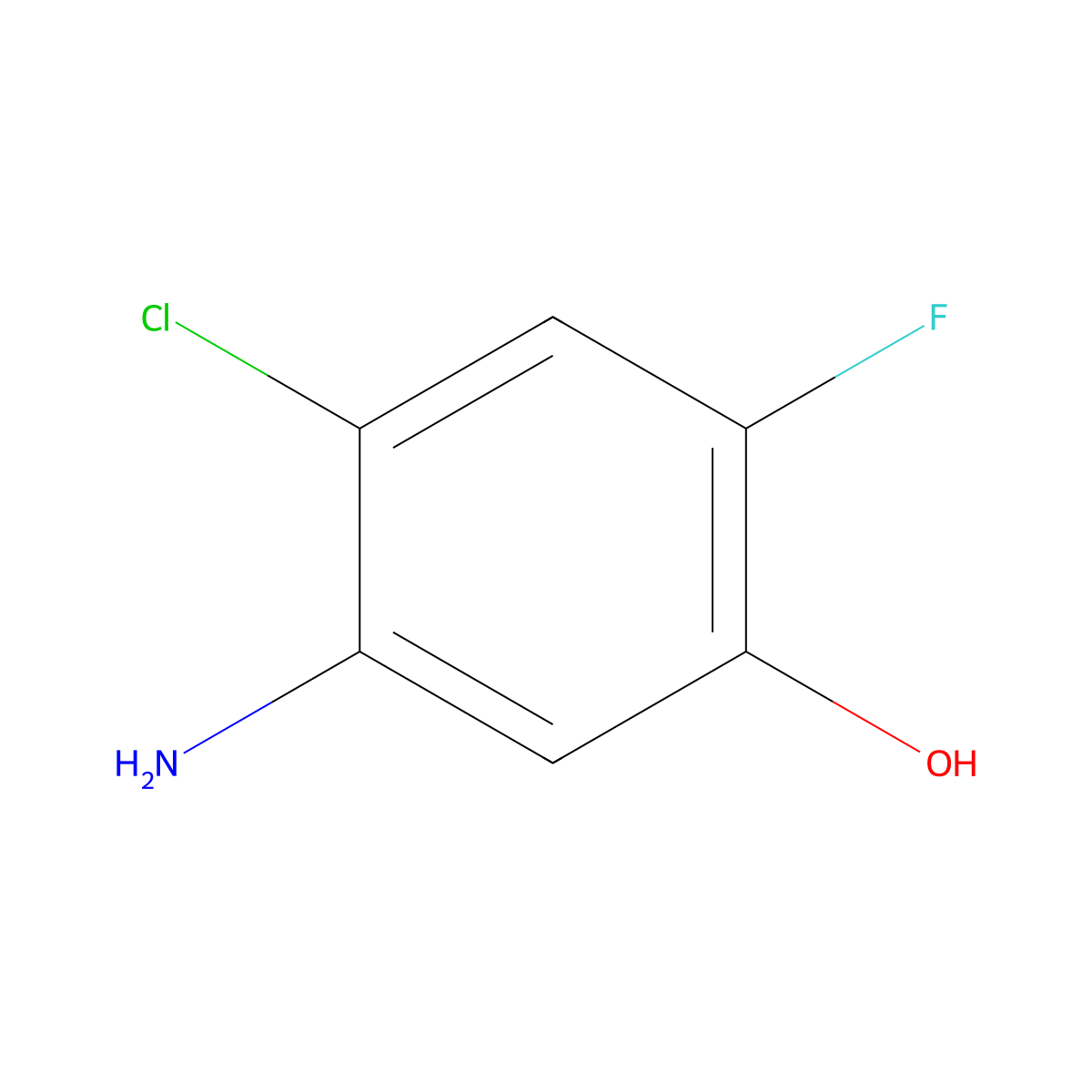 5-Amino-4-chloro-2-fluorophenol molecular structure, CAS 270899-93-9