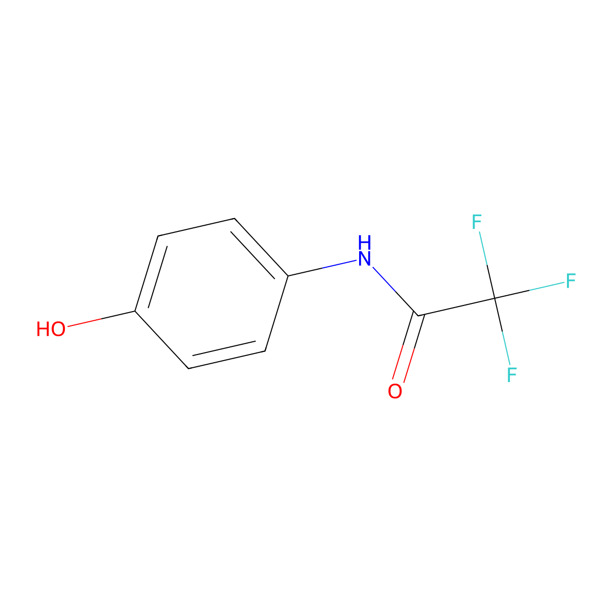 N-(4-hydroxyphenyl)trifluoroacetamide molecular structure, CAS 2709-93-5