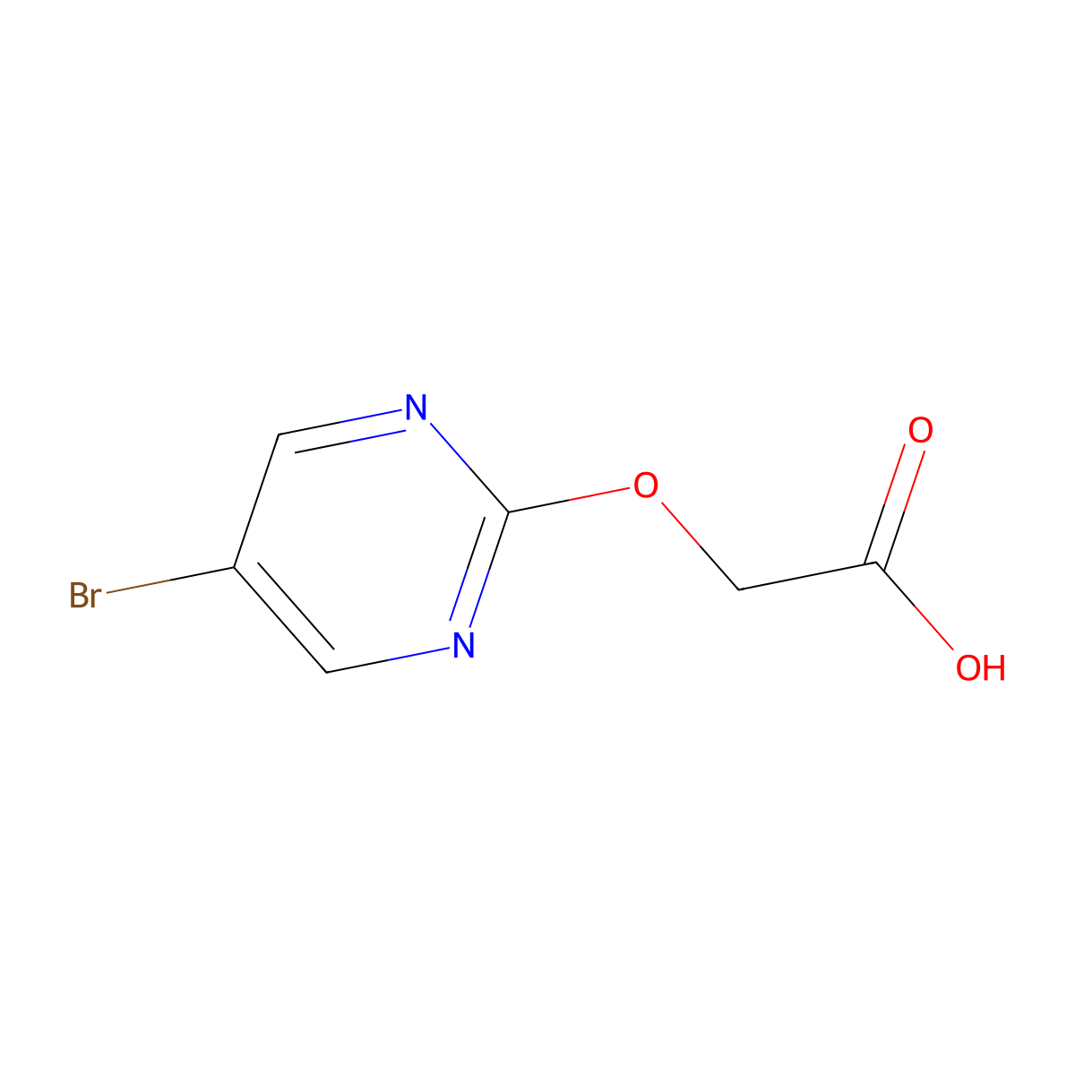 2-((5-Bromopyrimidin-2-yl)oxy)acetic acid molecular structure, CAS 270912-79-3