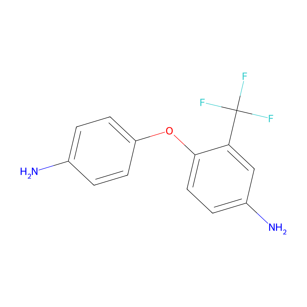 Benzenamine, 4-(4-aminophenoxy)-3-(trifluoromethyl)- molecular structure, CAS 270923-67-6