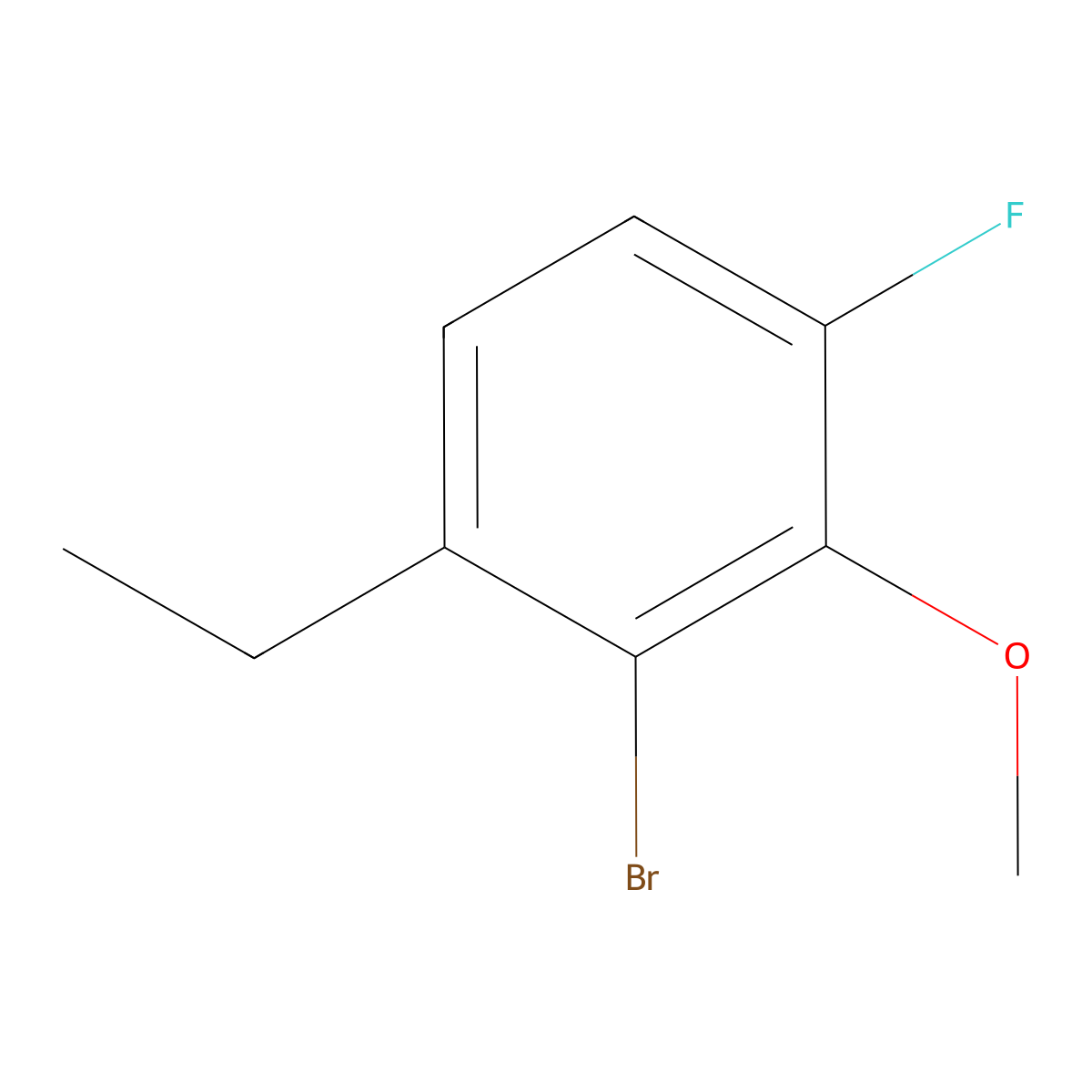 2-Bromo-1-ethyl-4-fluoro-3-methoxybenzene molecular structure, CAS 2709230-71-5