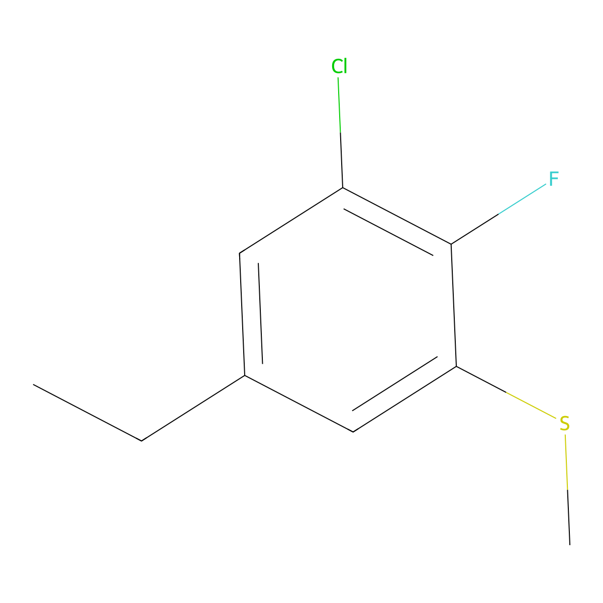 1-Chloro-5-ethyl-2-fluoro-3-(methylthio)benzene molecular structure, CAS 2709272-49-9