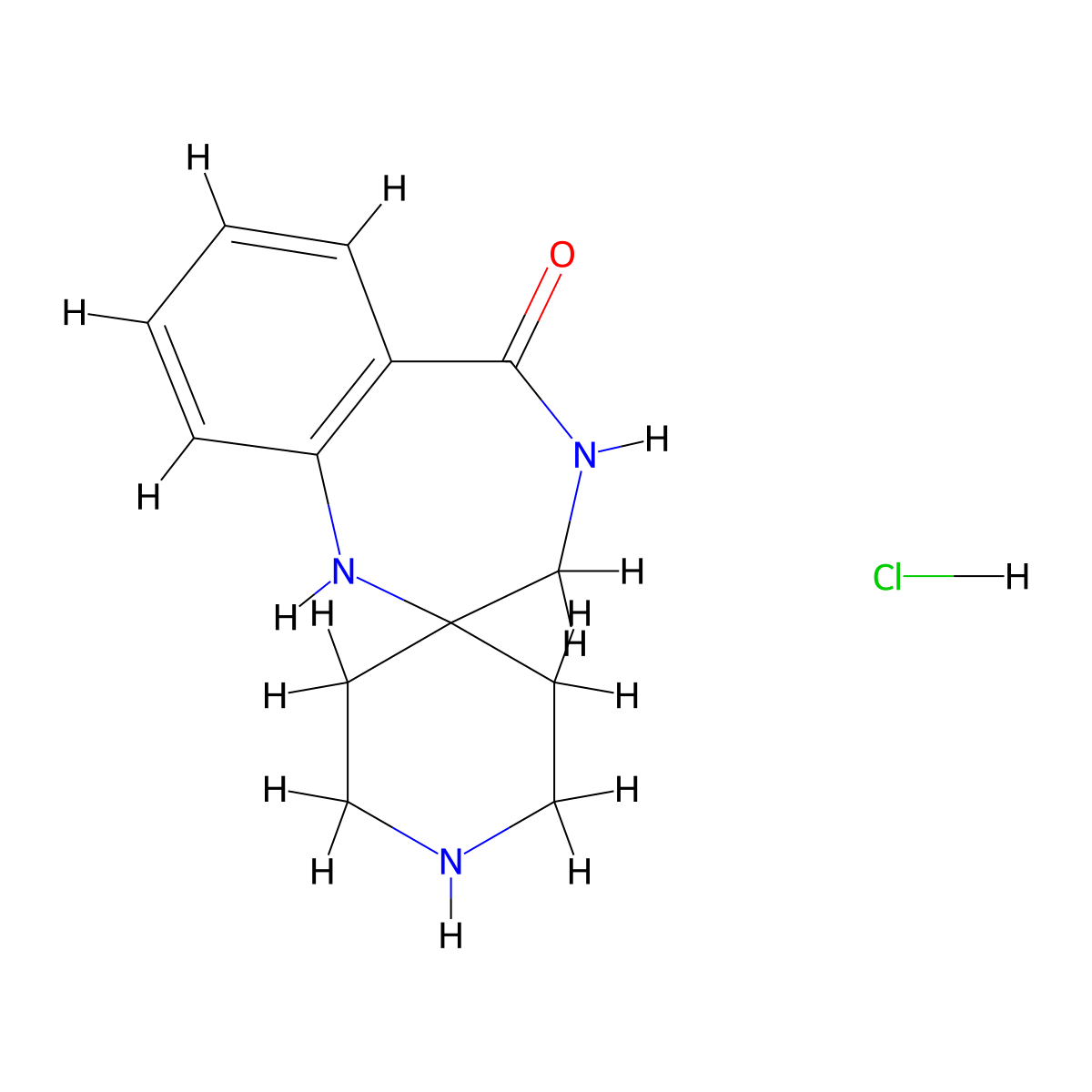 3,4-Dihydrospiro[1,4-benzodiazepine-2,4'-piperidin]-5(1H)-one hydrochloride molecular structure, CAS 2709274-30-4