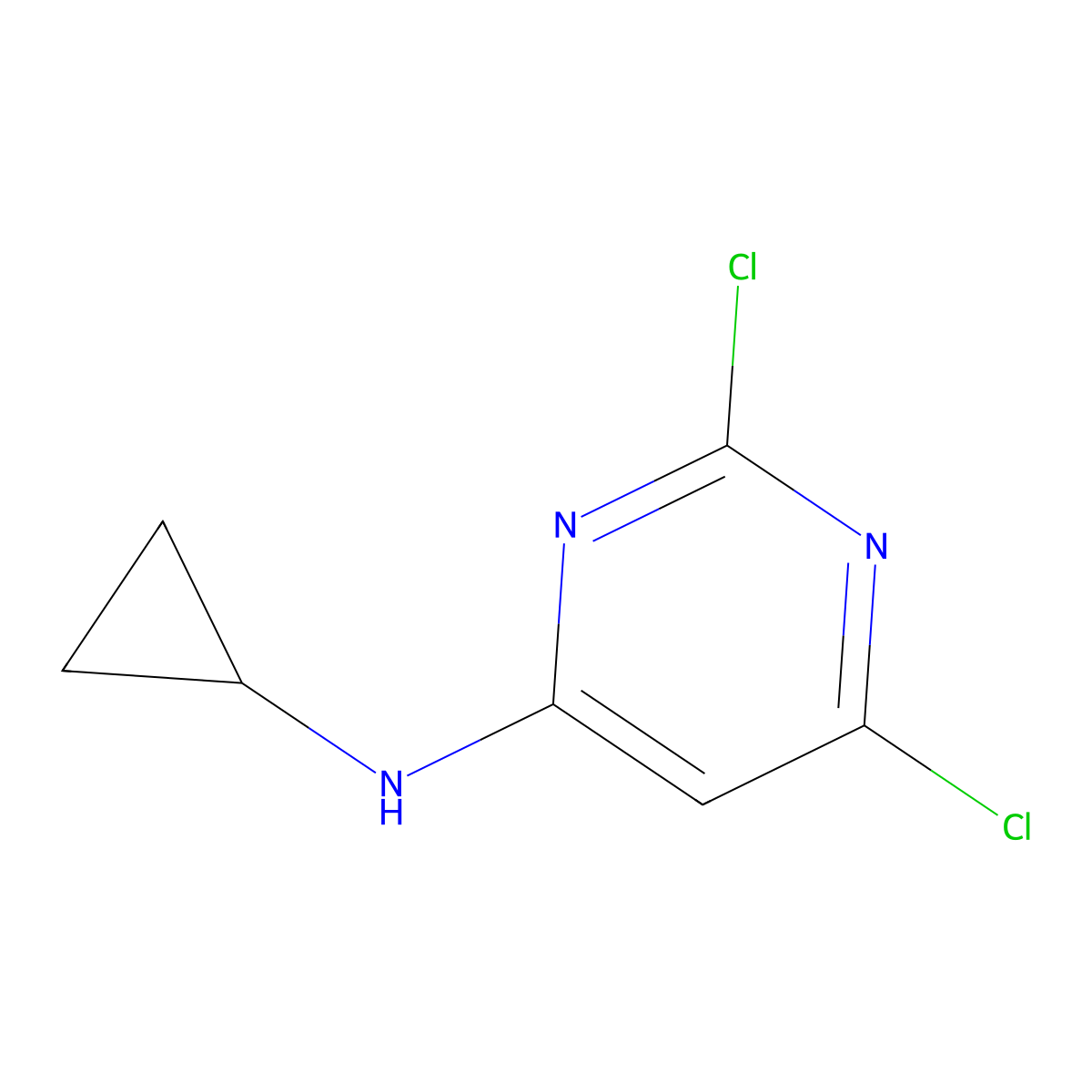2,6-dichloro-N-cyclopropylpyrimidin-4-amine molecular structure, CAS 270929-28-7