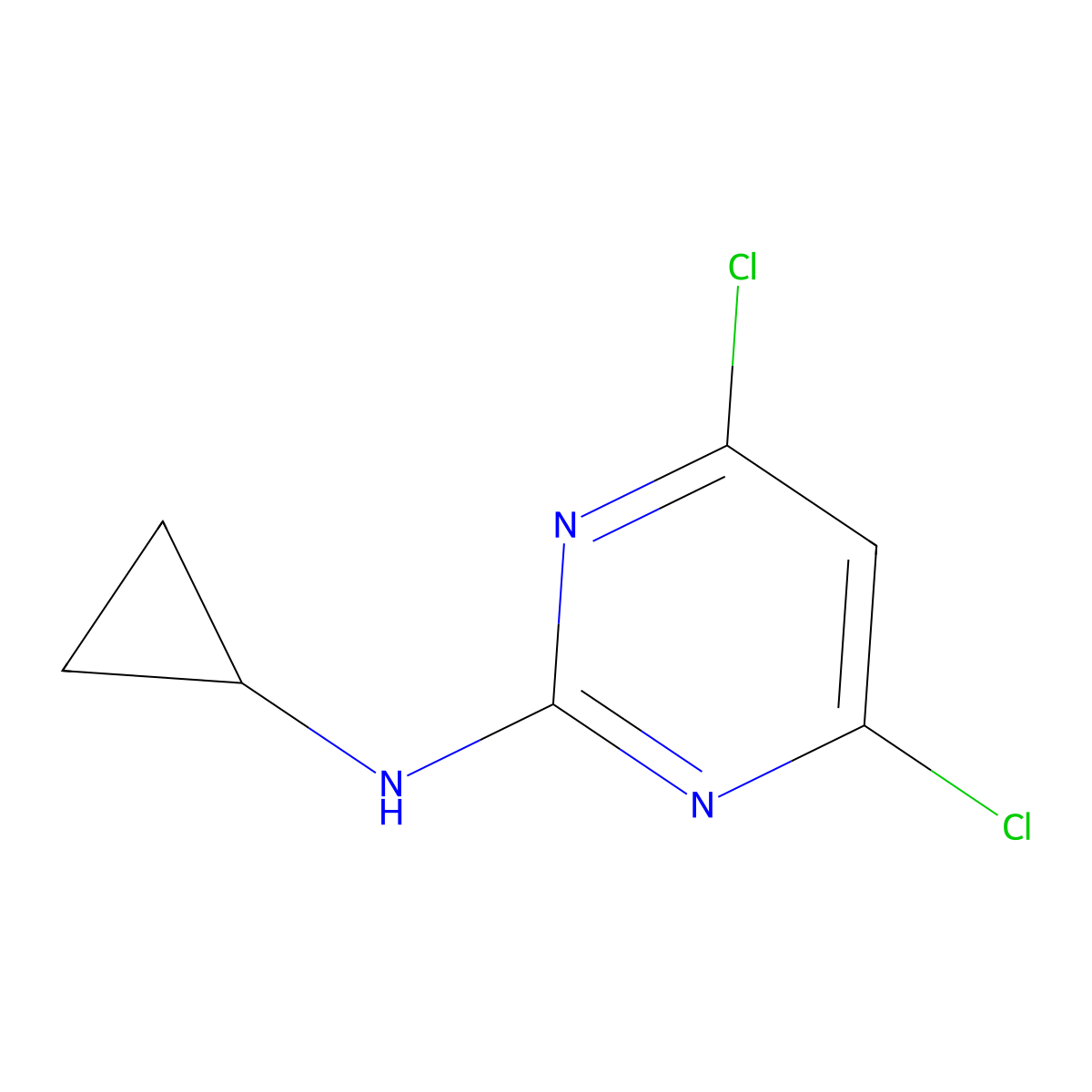 4,6-dichloro-N-cyclopropylpyrimidin-2-amine molecular structure, CAS 270929-29-8