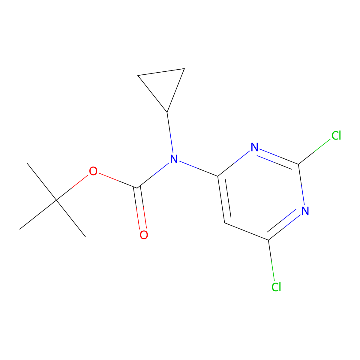 Tert-butyl cyclopropyl(2,6-dichloropyrimidin-4-yl)carbamate molecular structure, CAS 270929-31-2