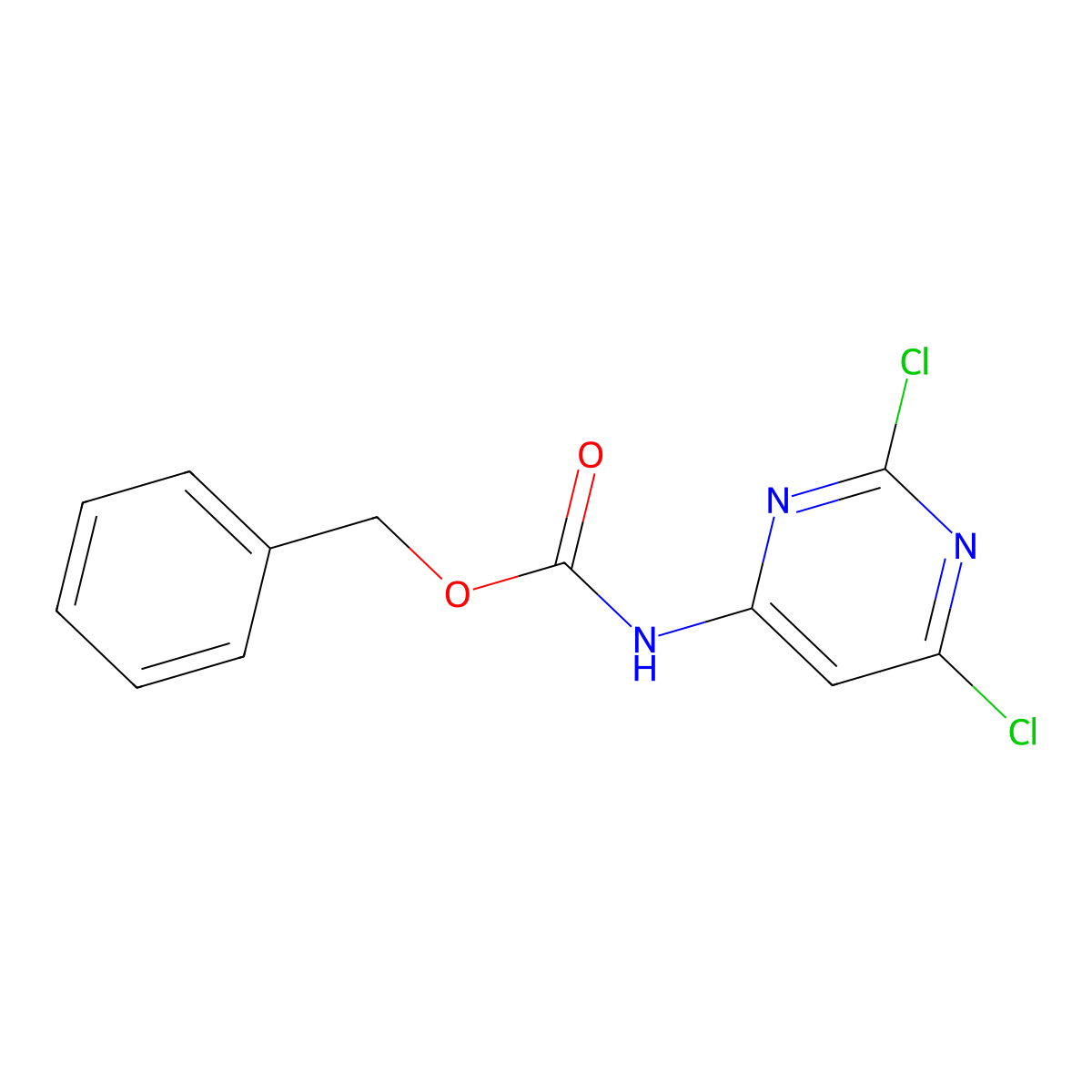 (2,6-dichloro-4-pyrimidinyl)Carbamic acid phenylmethyl ester molecular structure, CAS 270929-42-5