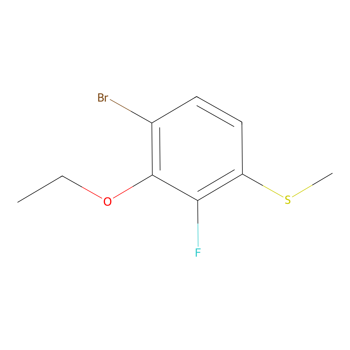 (4-Bromo-3-ethoxy-2-fluorophenyl)(methyl)sulfane molecular structure, CAS 2709331-46-2