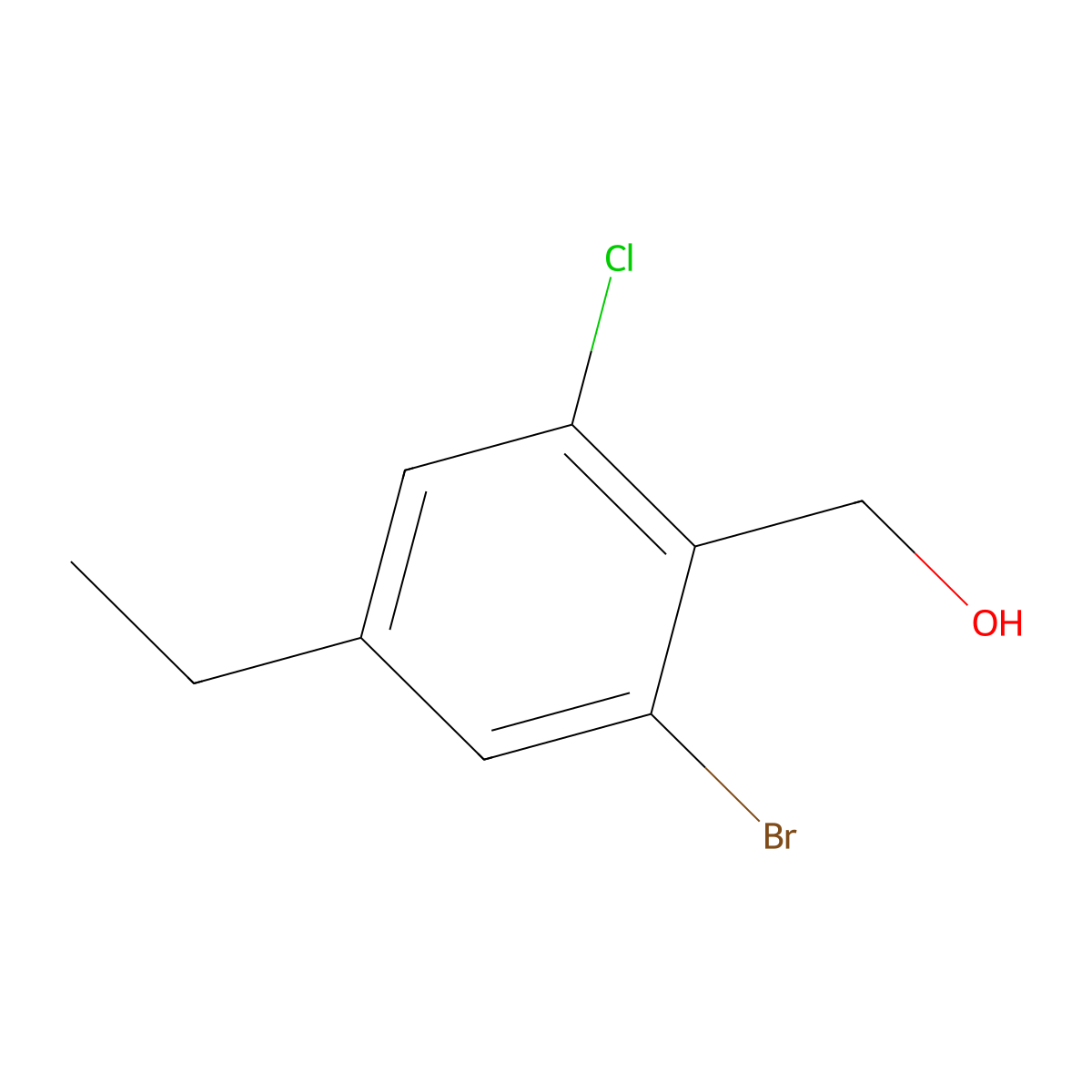 (2-Bromo-6-chloro-4-ethylphenyl)methanol molecular structure, CAS 2709442-70-4