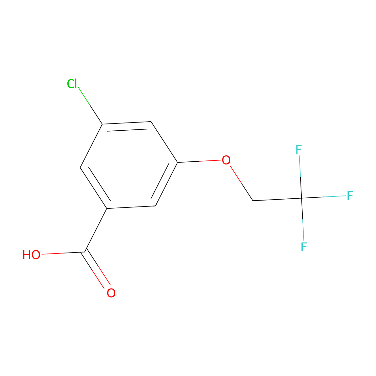 3-Chloro-5-(2,2,2-trifluoroethoxy)benzoic acid molecular structure, CAS 2709557-40-2