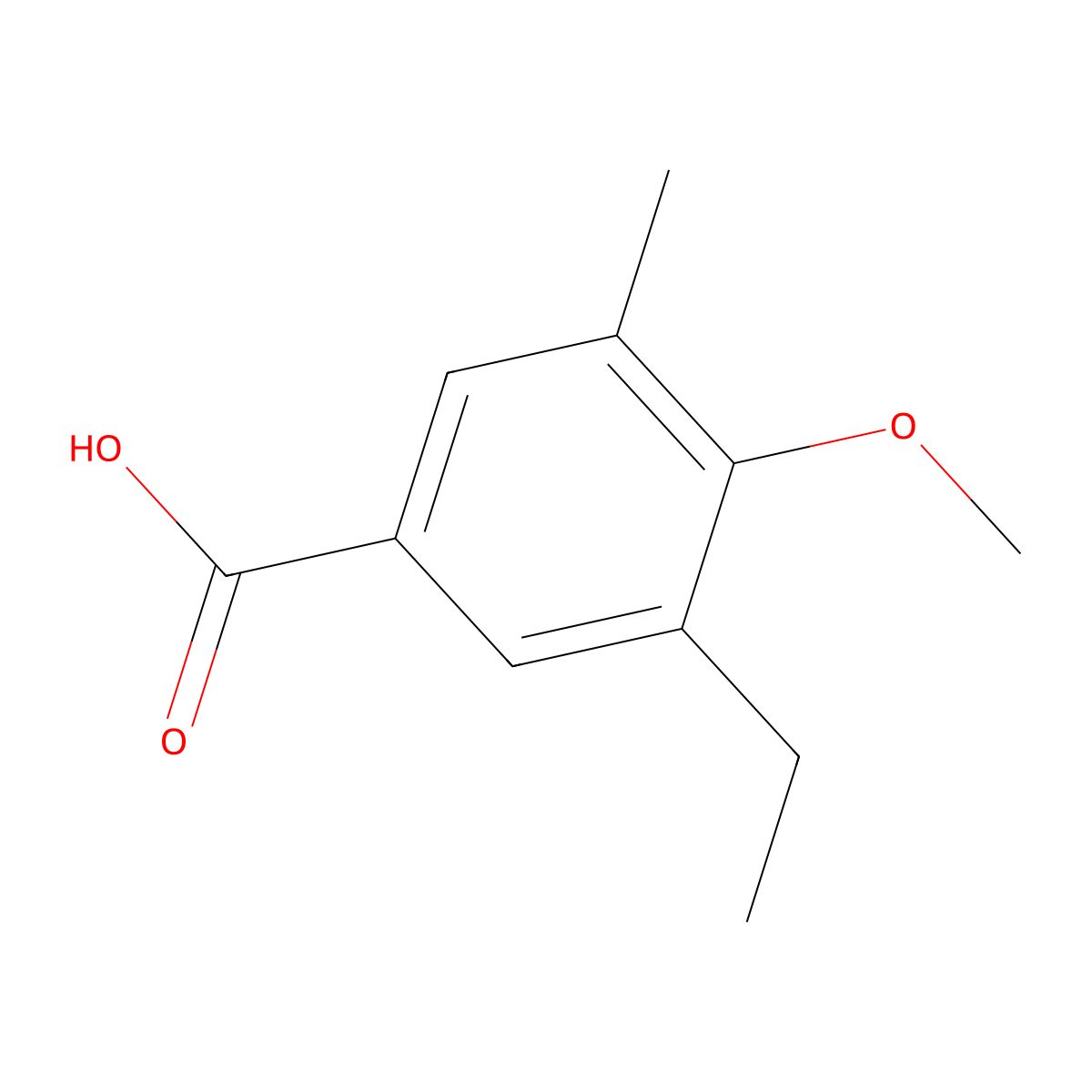 3-Ethyl-4-methoxy-5-methylbenZoic acid molecular structure, CAS 2709660-64-8