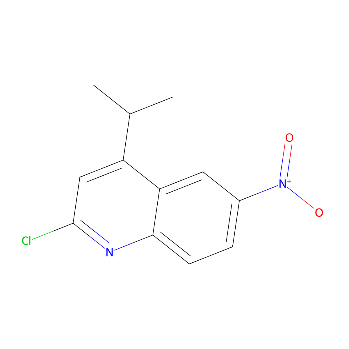 2-Chloro-4-isopropyl-6-nitroquinoline molecular structure, CAS 2709669-67-8