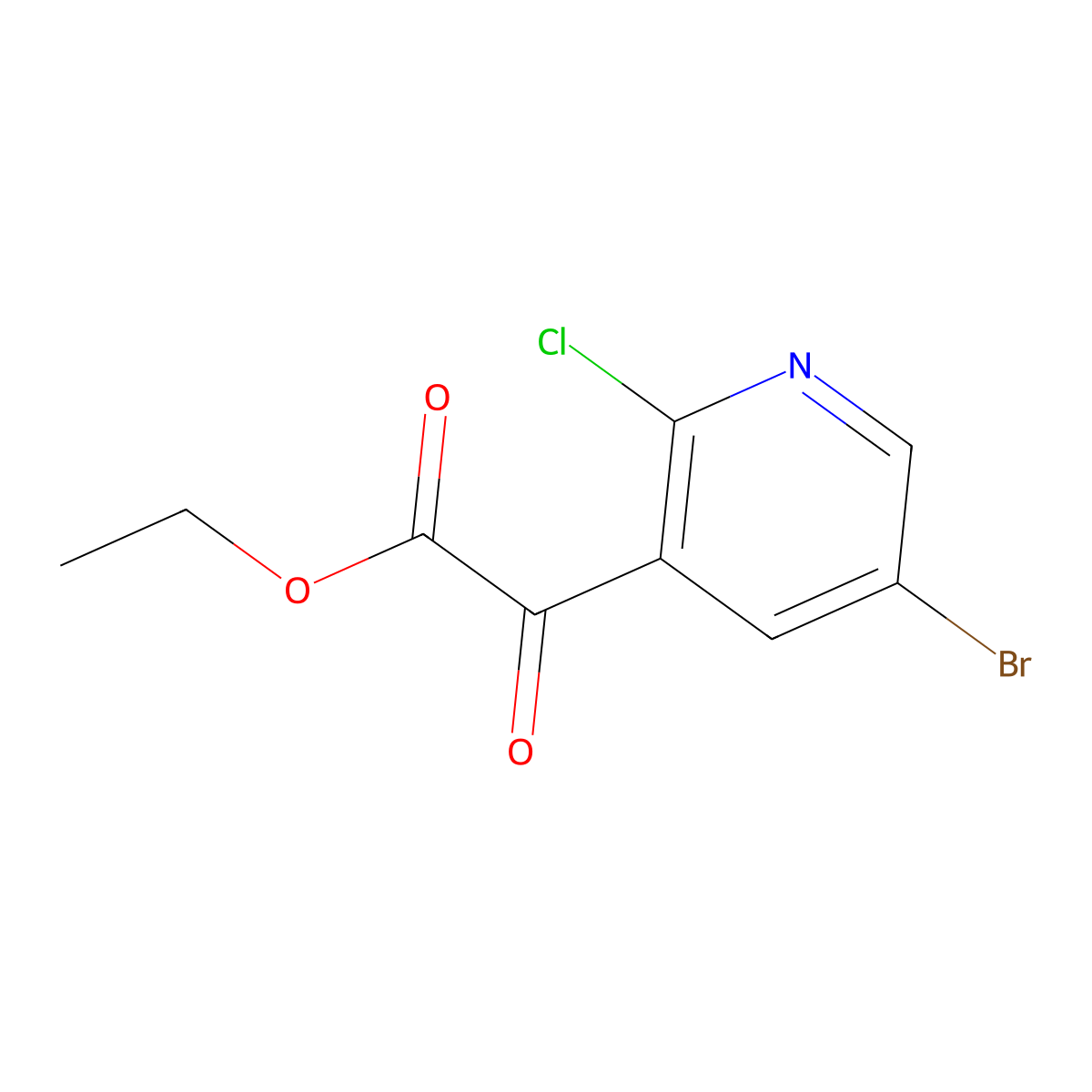 Ethyl 5-bromo-2-chloro-alpha-oxo-3-pyridineacetate molecular structure, CAS 2709673-14-1