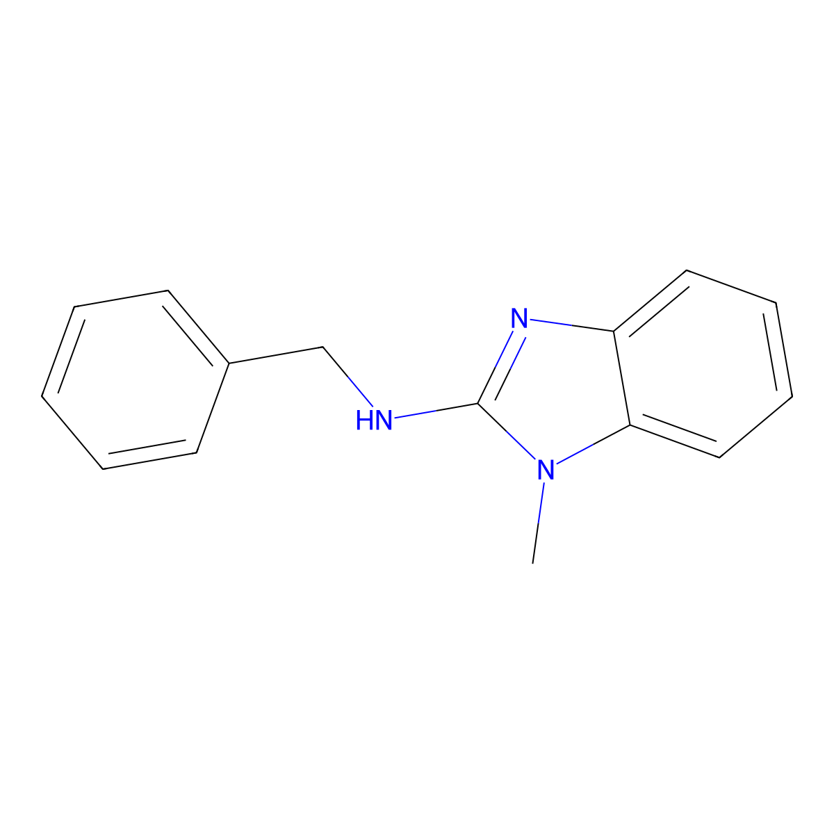 N-benzyl-1-methyl-1H-benzo[d]imidazol-2-amine molecular structure, CAS 27097-08-1