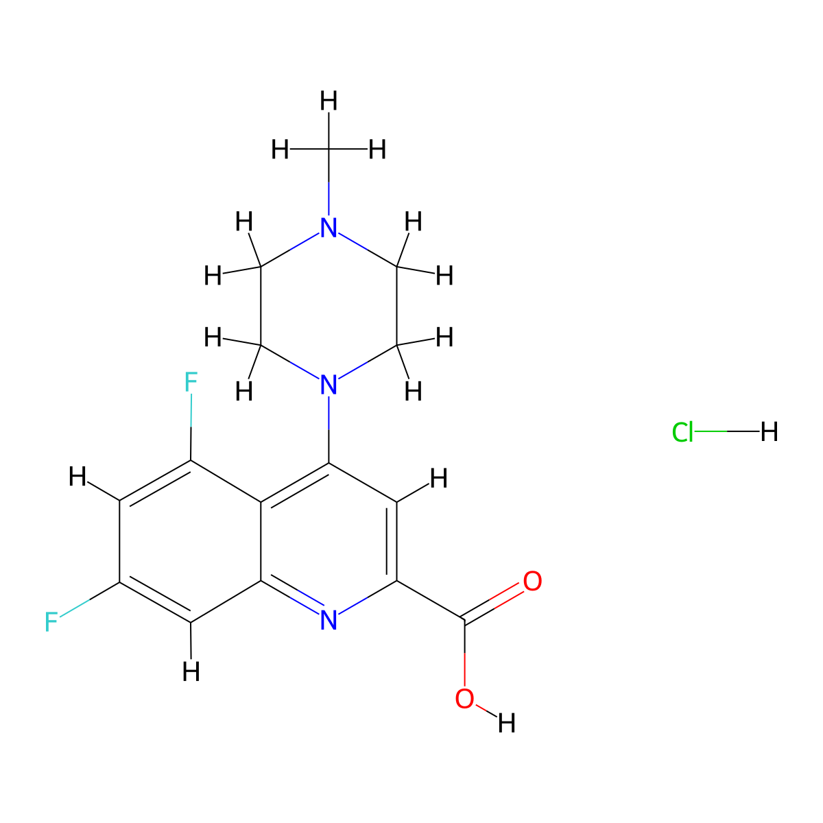 5,7-Difluoro-4-(4-methylpiperazin-1-YL)quinoline-2-carboxylic acid hydrochloride molecular structure, CAS 2709704-92-5