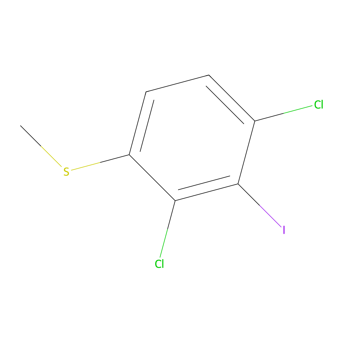 (2,4-Dichloro-3-iodophenyl)(methyl)sulfane molecular structure, CAS 2709741-95-5