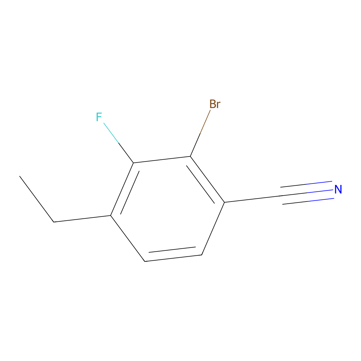 2-Bromo-4-ethyl-3-fluorobenzonitrile molecular structure, CAS 2709748-59-2