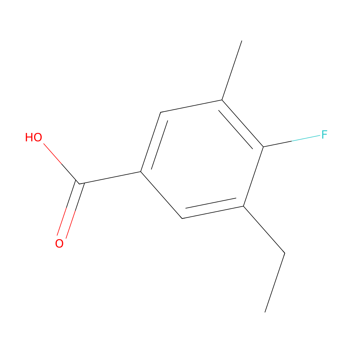 3-Ethyl-4-fluoro-5-methylbenZoic acid molecular structure, CAS 2709775-10-8