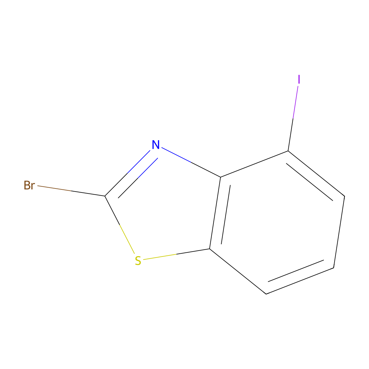 2-Bromo-4-iodo-1,3-benzothiazole molecular structure, CAS 2709780-22-1