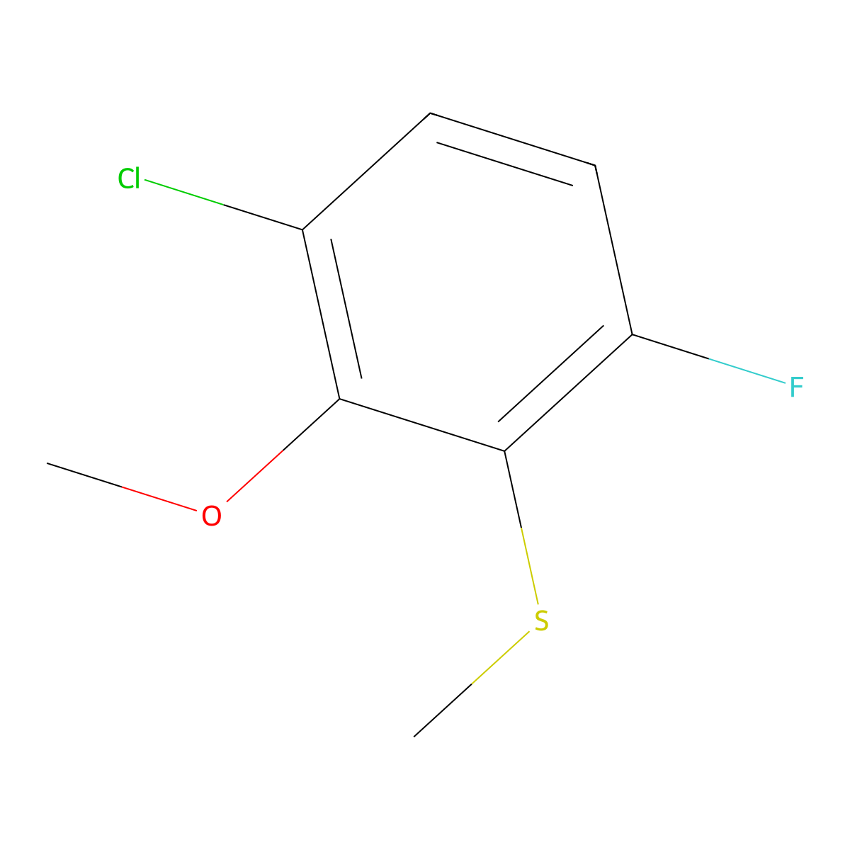 1-Chloro-4-fluoro-2-methoxy-3-(methylthio)benzene molecular structure, CAS 2709797-27-1