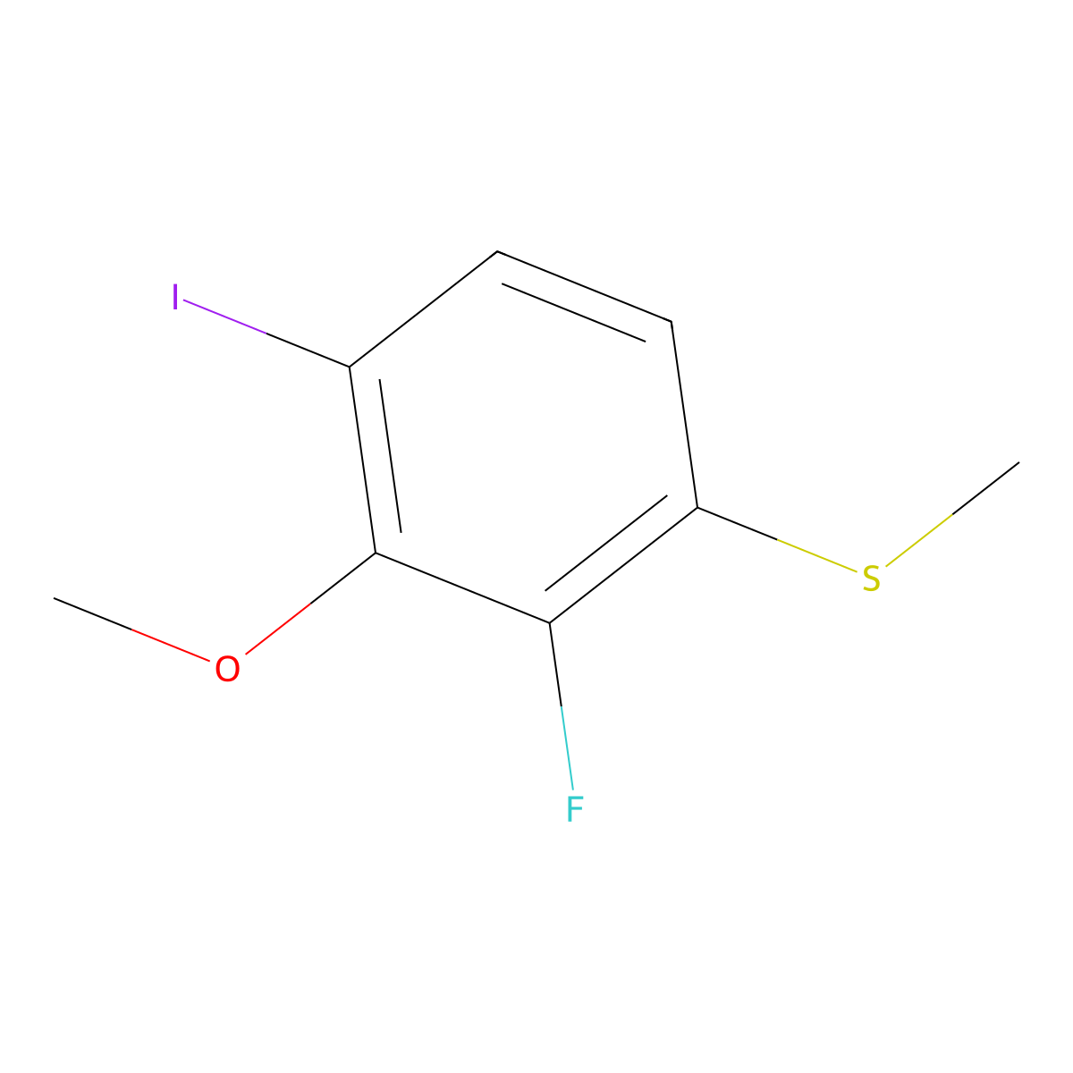(2-Fluoro-4-iodo-3-methoxyphenyl)(methyl)sulfane molecular structure, CAS 2709797-88-4