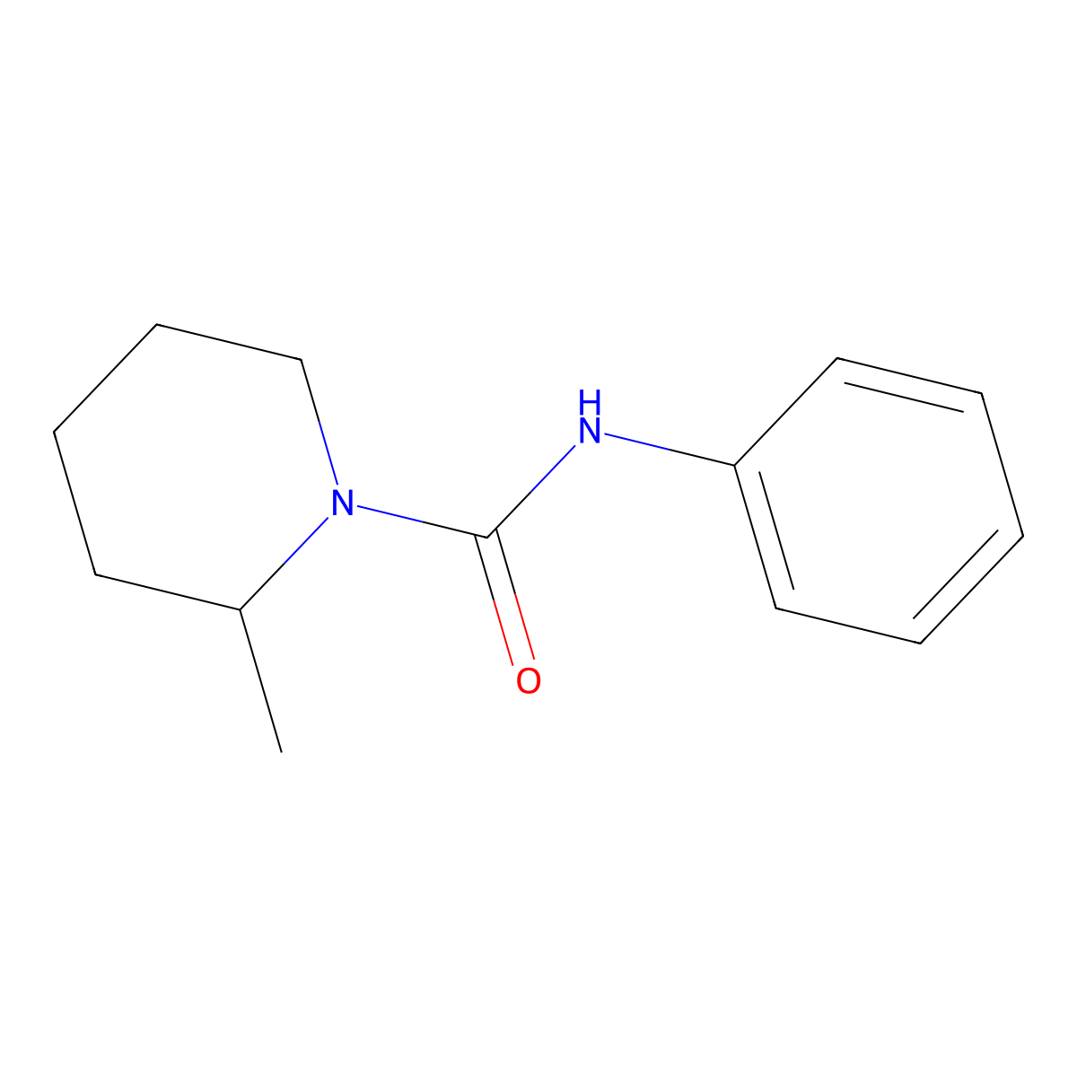 1-(N-Phenylcarbamoyl)-2-methylpiperidine molecular structure, CAS 27098-56-2