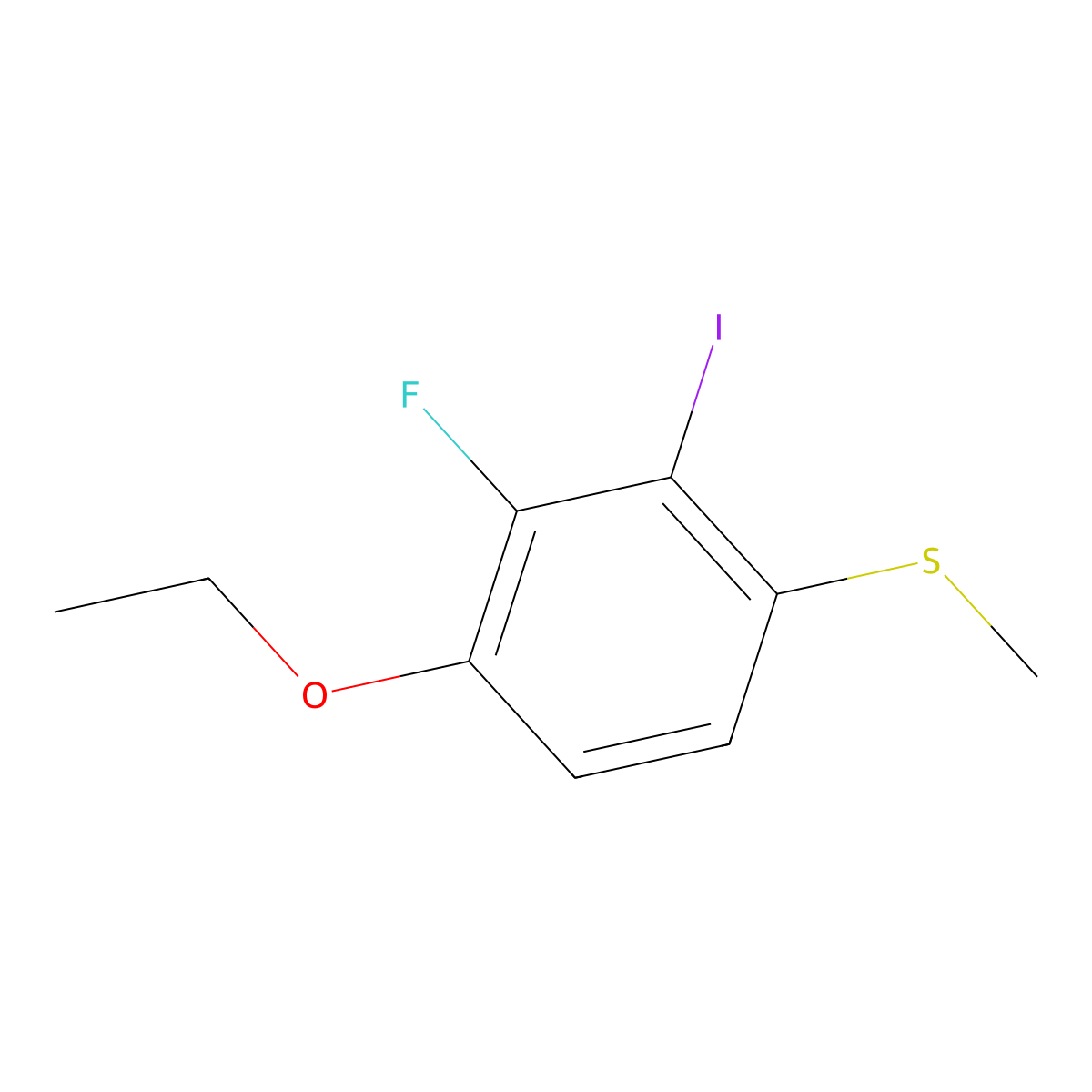 (4-Ethoxy-3-fluoro-2-iodophenyl)(methyl)sulfane molecular structure, CAS 2709828-94-2