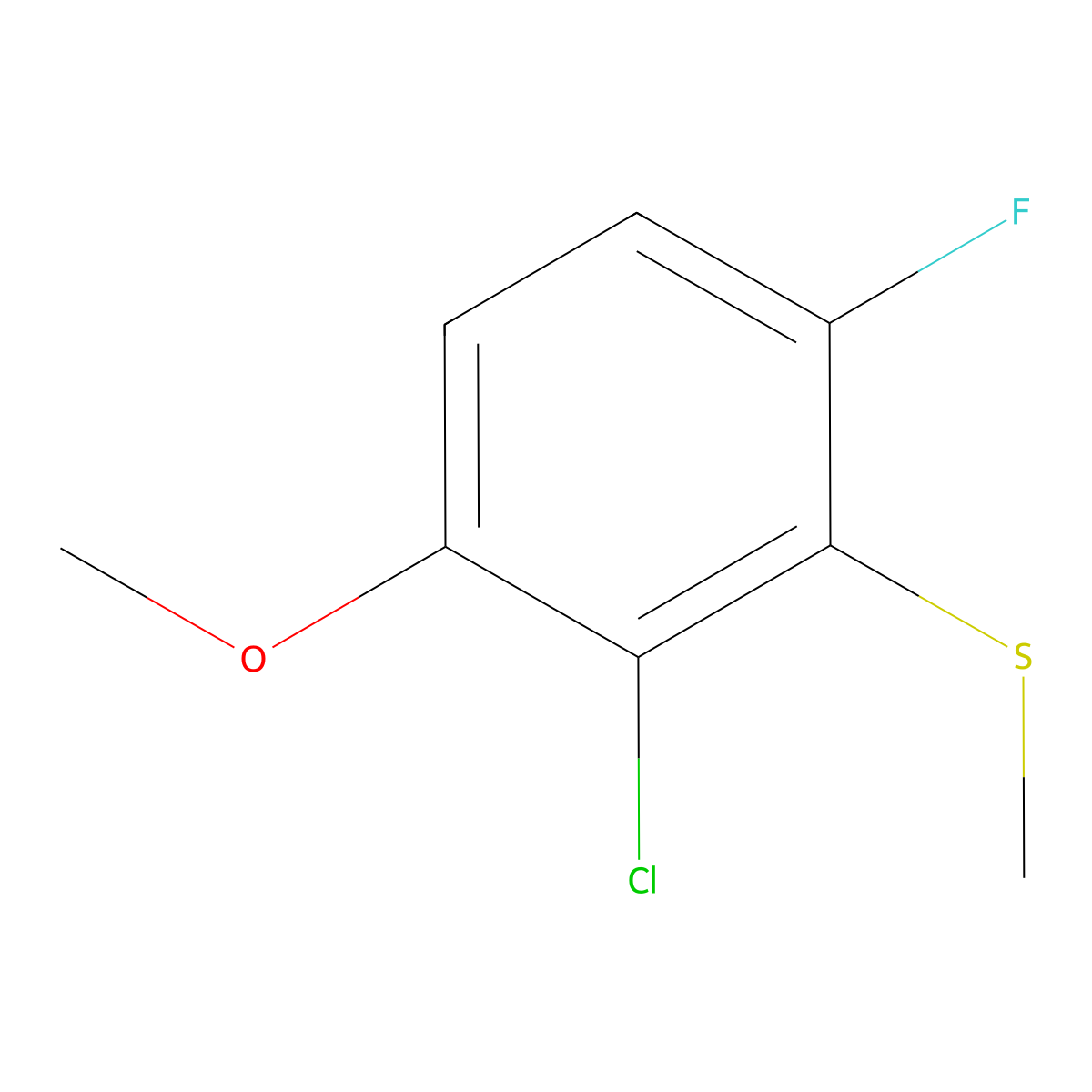 (2-Chloro-6-fluoro-3-methoxyphenyl)(methyl)sulfane molecular structure, CAS 2709834-49-9