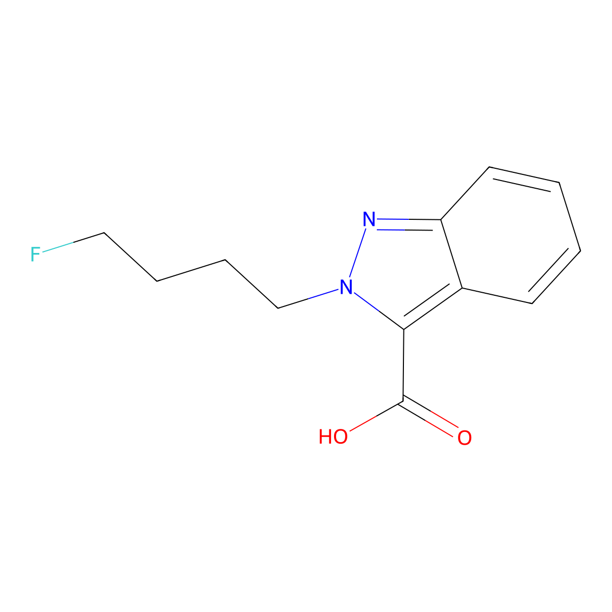 4-fluoro MDMB-BUTINACA 3-carboxy-2'-indazole metabolite molecular structure, CAS 2709837-98-7