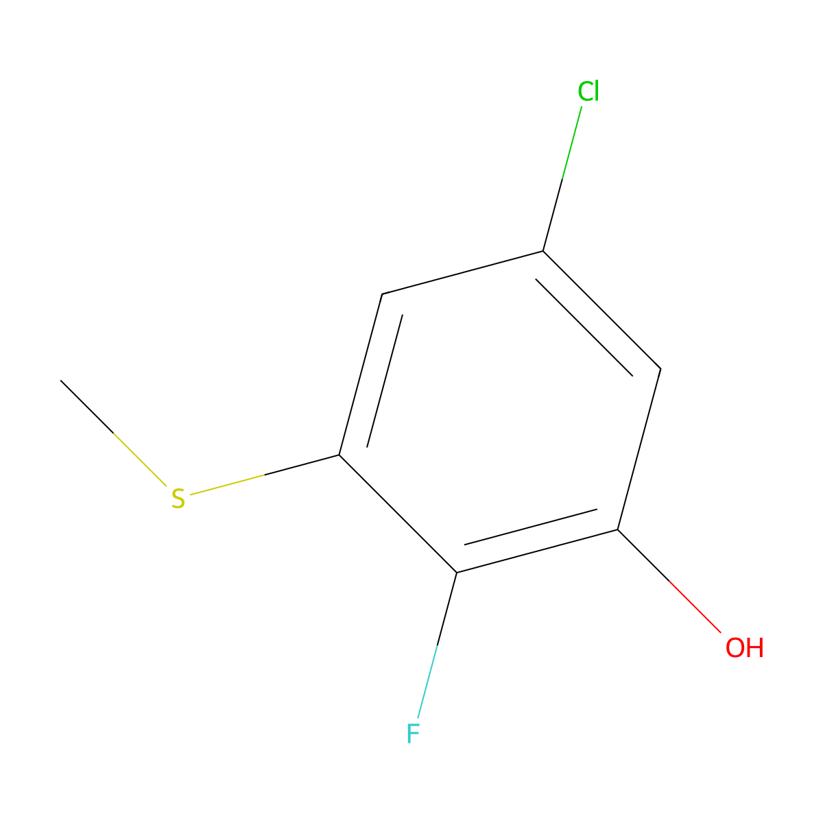 5-Chloro-2-fluoro-3-(methylthio)phenol molecular structure, CAS 2709842-81-7